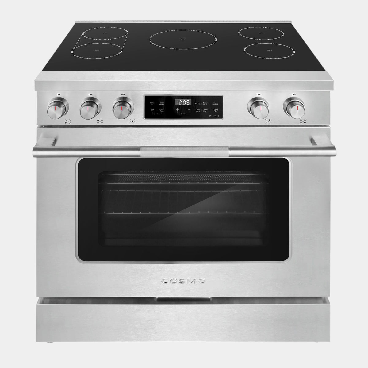 Cosmo Stellar 36 in. 6.1 cu. ft. Stainless Steel Induction Range with Self Clean, Air Fry and Convection Oven | COS-RIS365SS