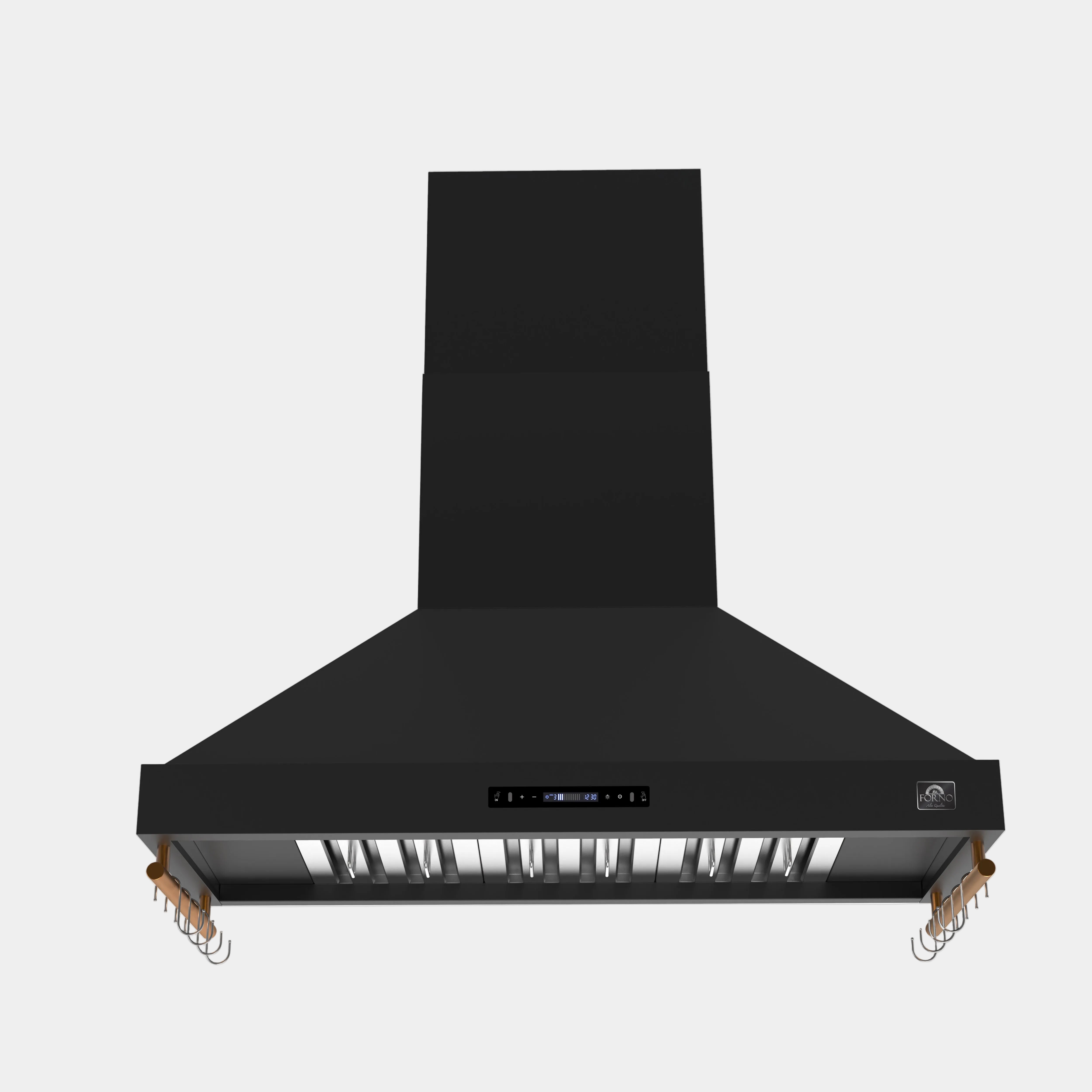 Forno Venezia 48 in. 900 CFM Black Wall Mount Range Hood with Antique Brass Accents | FRHWM5503-48BLK