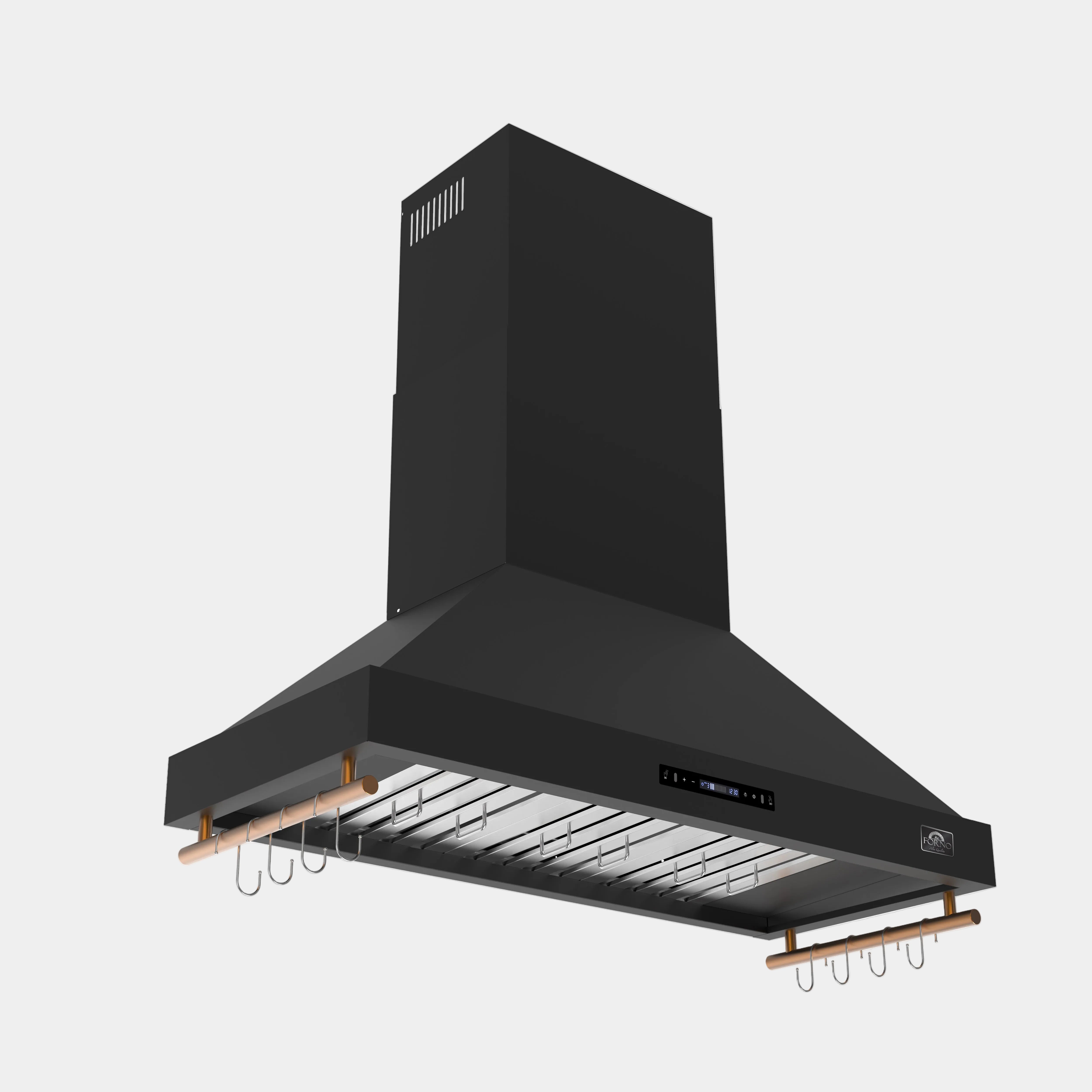 Forno Venezia 48 in. 900 CFM Black Wall Mount Range Hood with Antique Brass Accents | FRHWM5503-48BLK