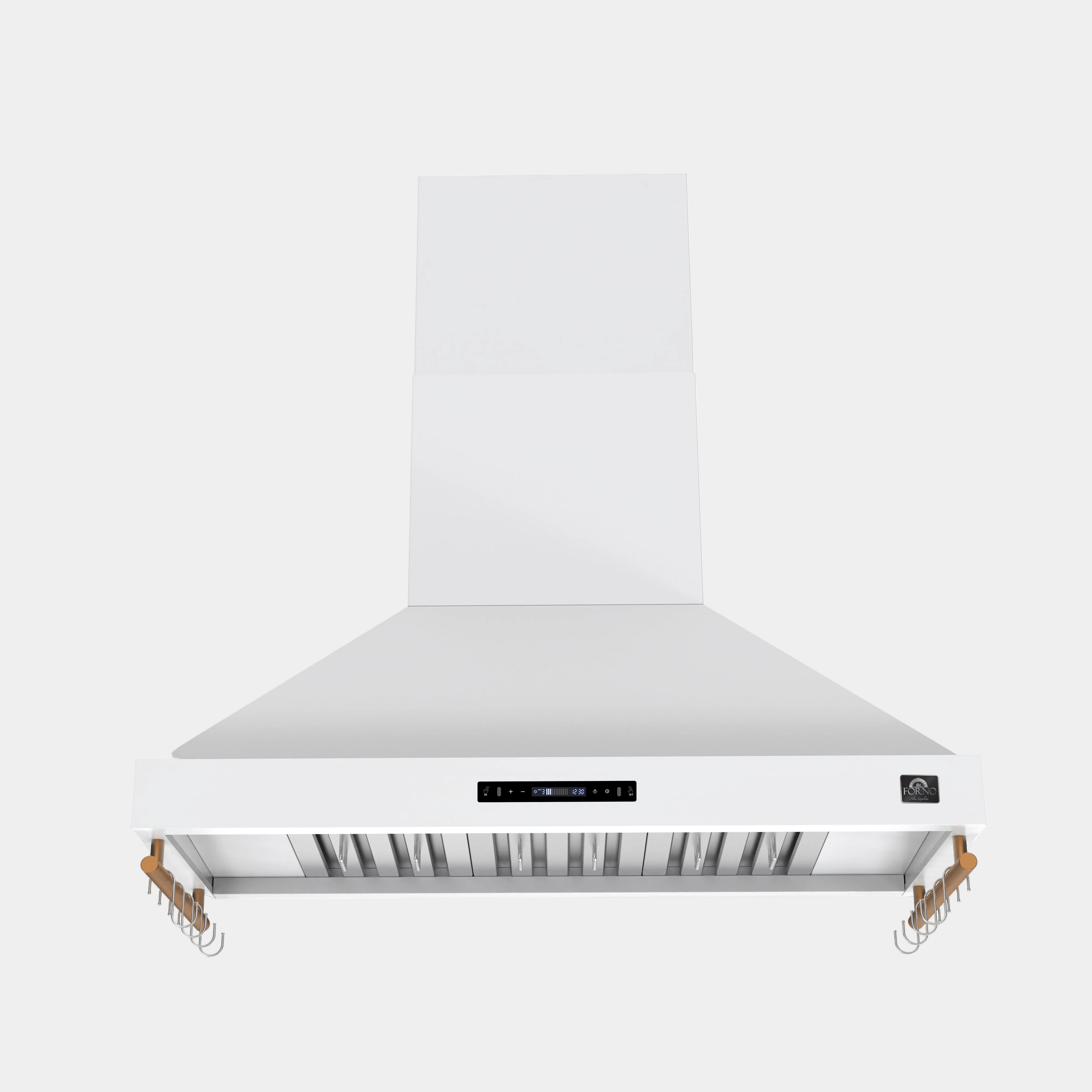 Forno Venezia 48 in. 900 CFM White Wall Mount Range Hood with Antique Brass Accents | FRHWM5503-48WHT
