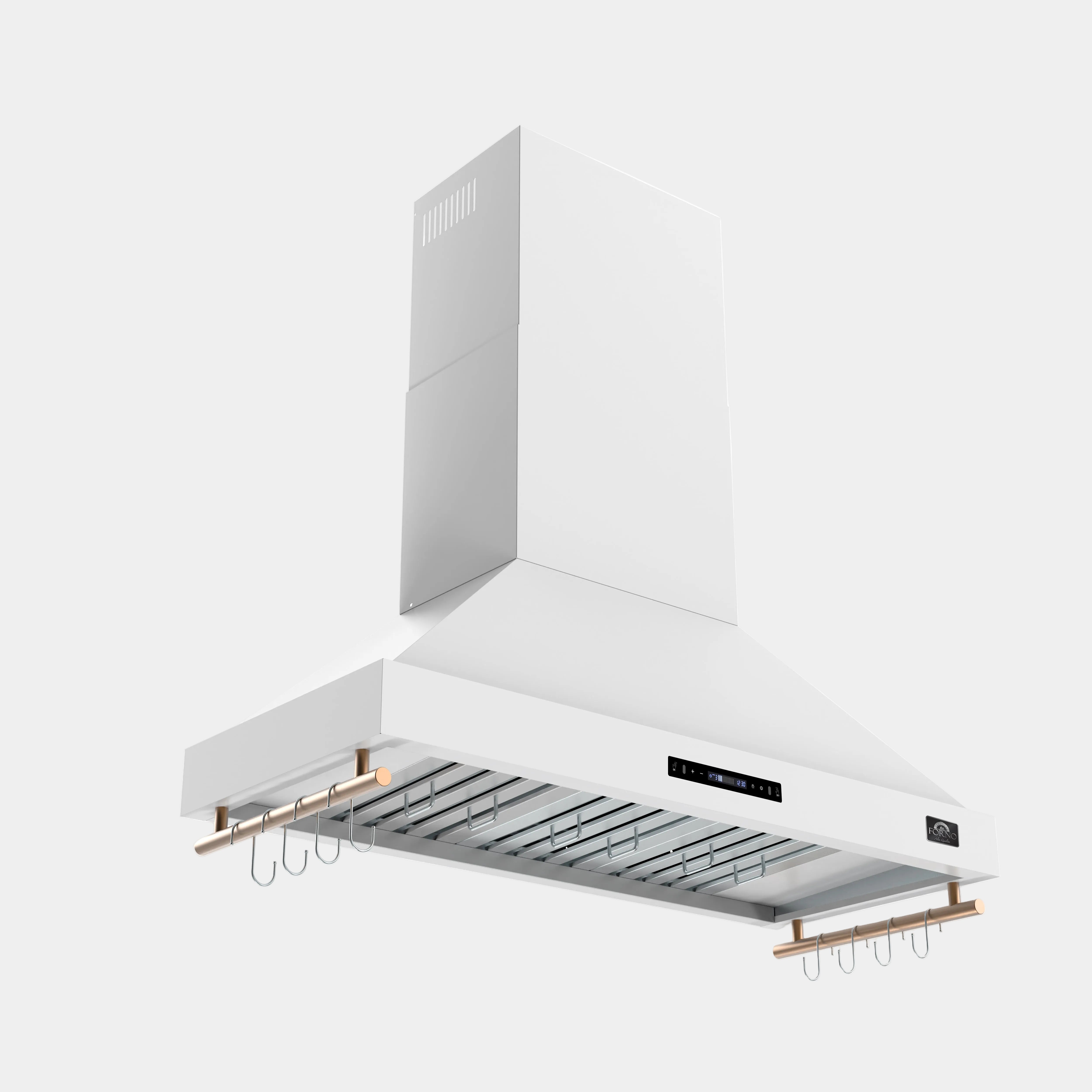 Forno Venezia 48 in. 900 CFM White Wall Mount Range Hood with Antique Brass Accents | FRHWM5503-48WHT