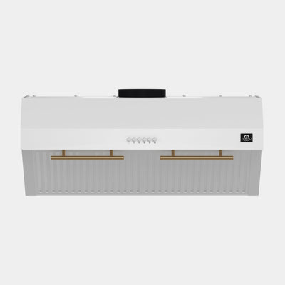 Forno Bari Espresso 30-Inch Under Cabinet Range Hood, White, 600 CFM, LED Lighting, Dishwasher-Safe Baffle Filters, 3-Speed Fan Control