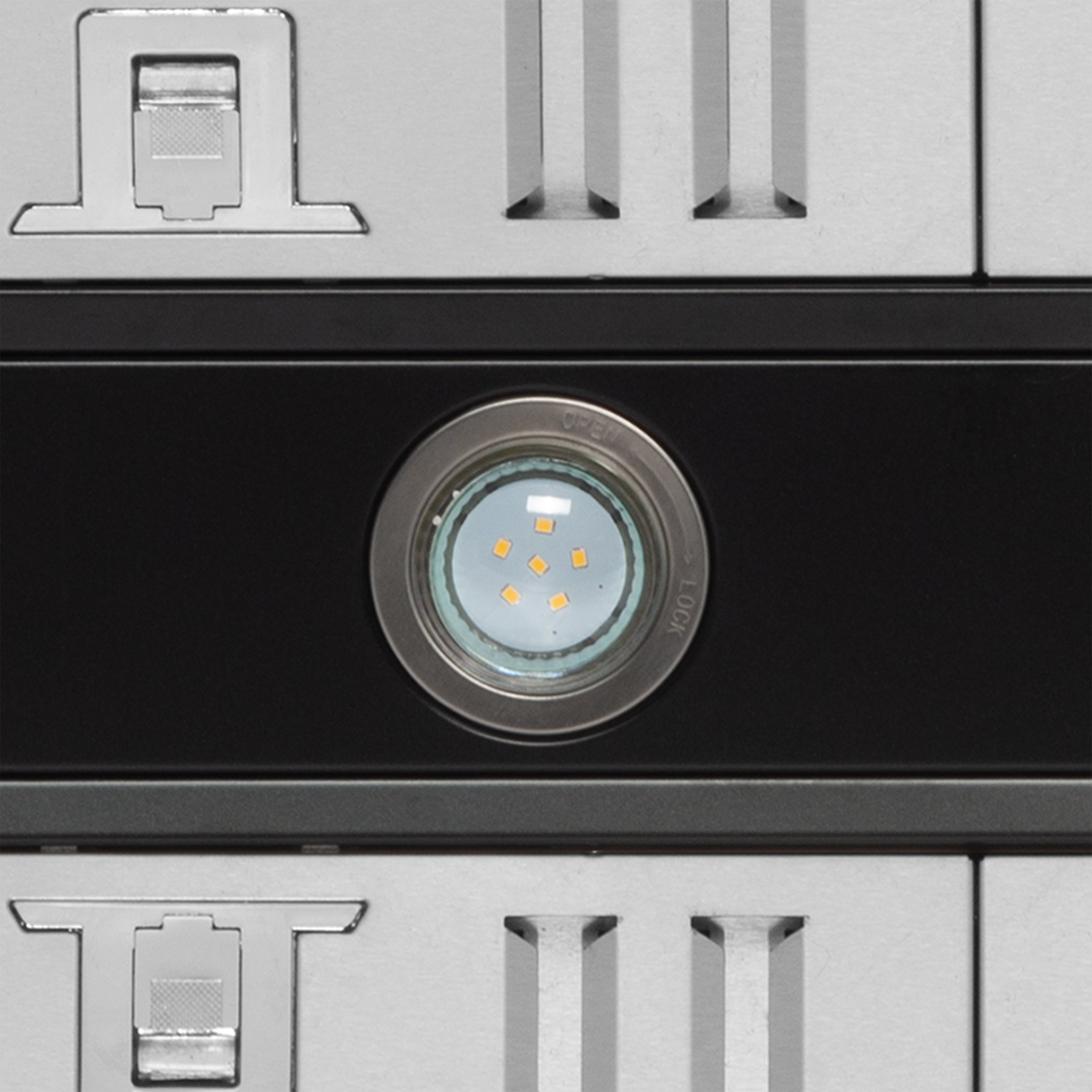 Forno Aria 30 in. 600 CFM Black Convertible Wall Mount Range Hood with Antique Brass Accents | FRHWM5095-30BLK