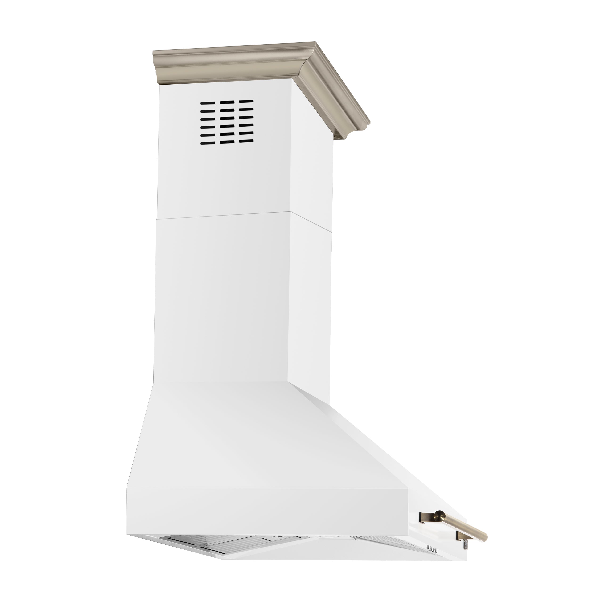 Forno Aria 36 in. 1200 CFM White Wall Mount Range Hood with Antique Brass Accents | FRHWM5095-36WHT