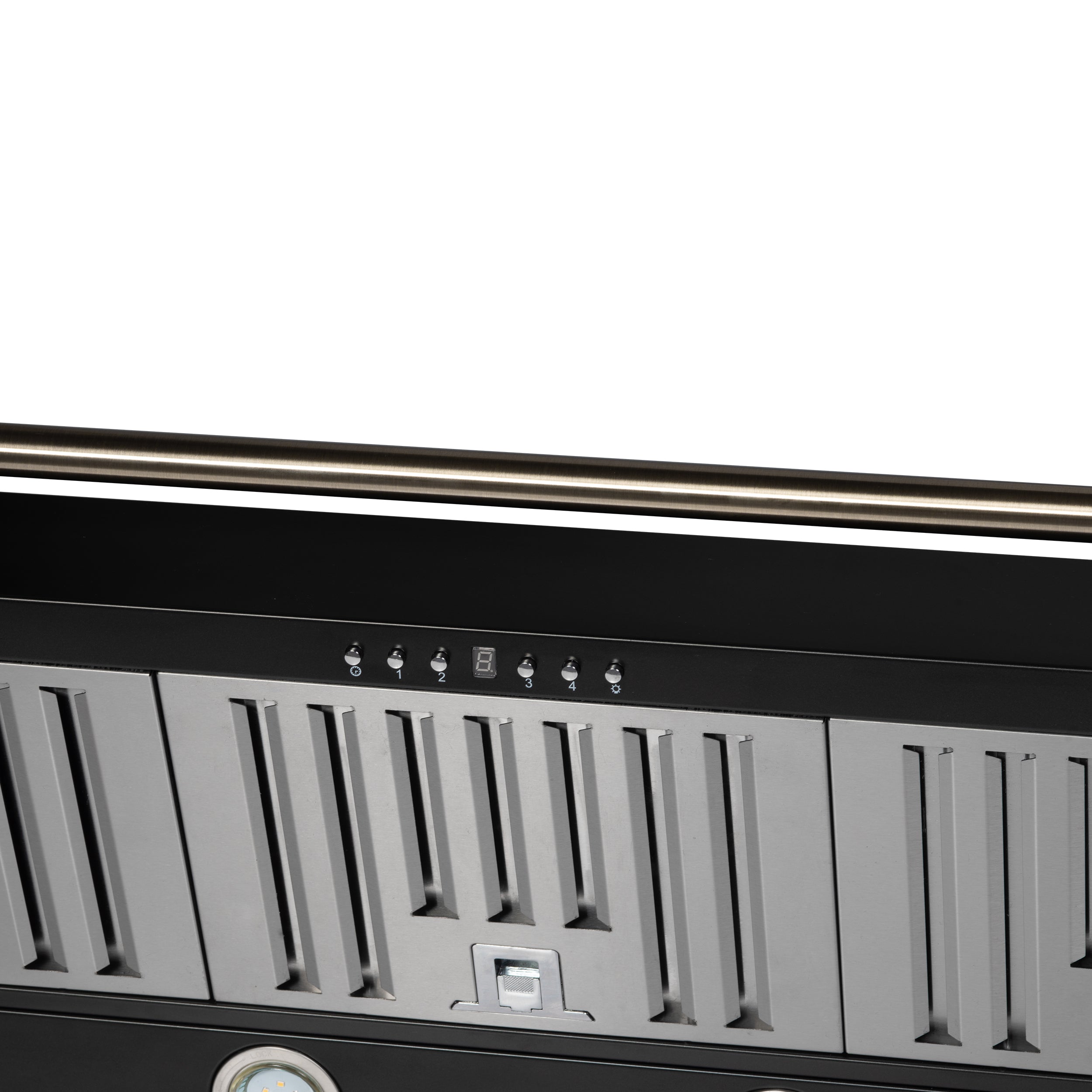 Forno Aria 48 in. 1200 CFM Black Wall Mount Range Hood with Antique Brass Accents | FRHWM5095-48BLK