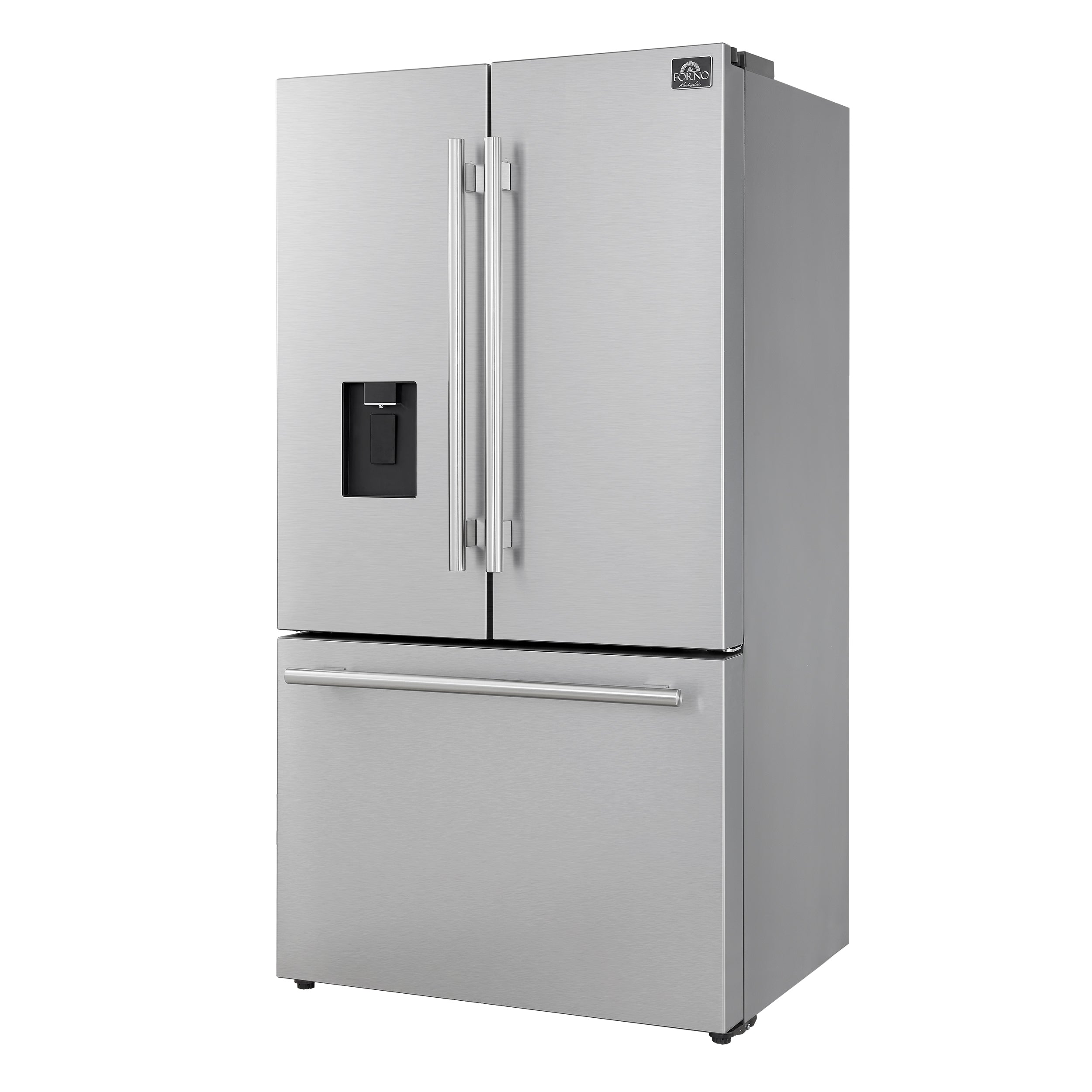 Forno Aosta 36 in. 22.4 cu. ft. Stainless Steel French Door Refrigerator with Water Dispenser and Ice Maker | FFFFD1866-36SB