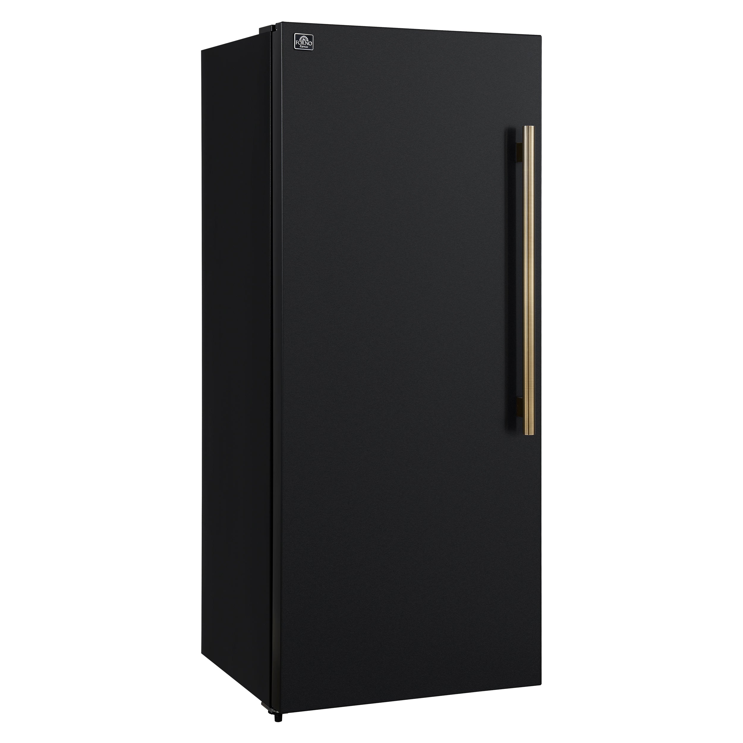 Forno Maderno 28 in. 13.6 cu.ft. Left Swing Black Convertible Refrigerator/Freezer with Antique Brass | FFFFD1722-28BLK-LS