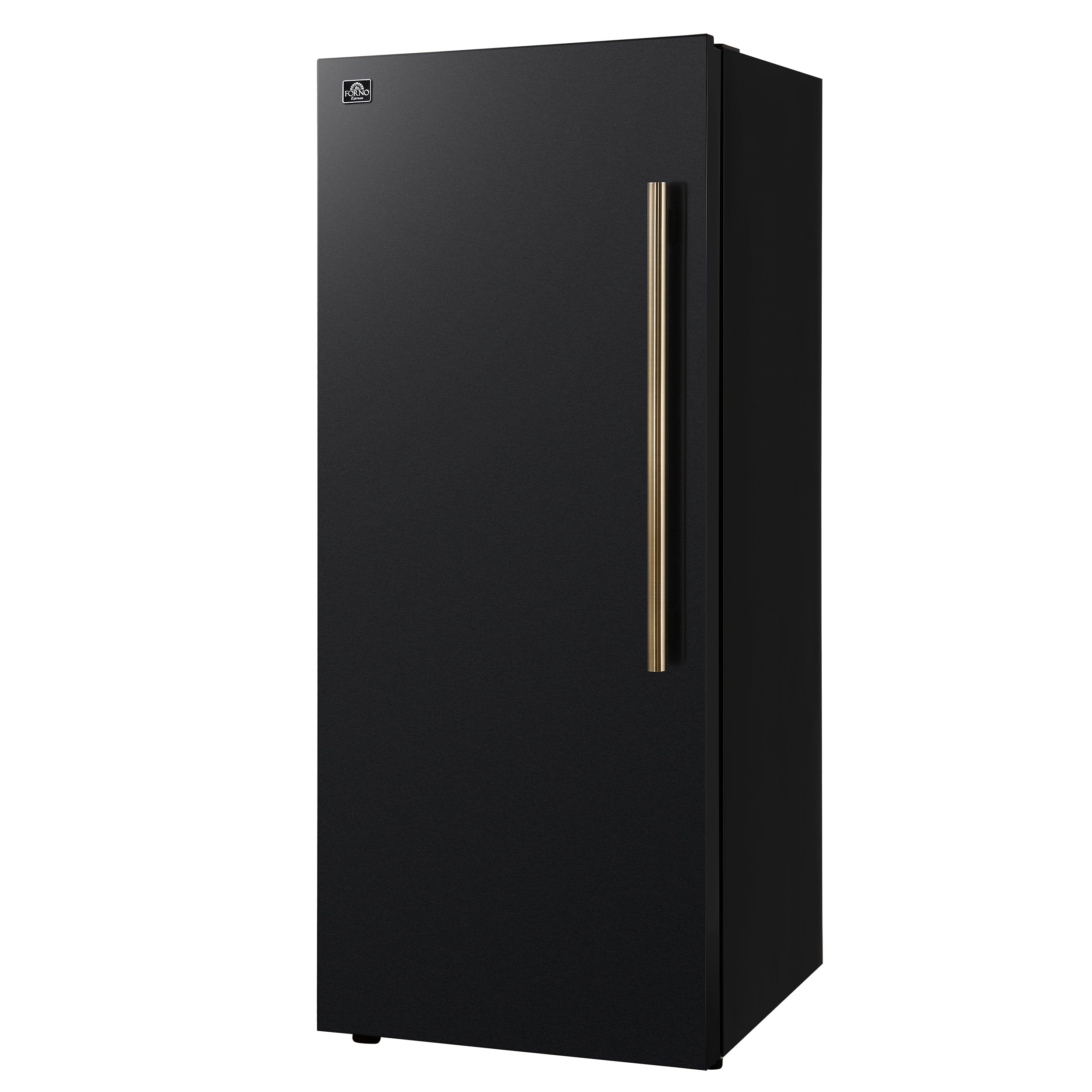 Forno Maderno 28 in. 13.6 cu.ft. Left Swing Black Convertible Refrigerator/Freezer with Antique Brass | FFFFD1722-28BLK-LS