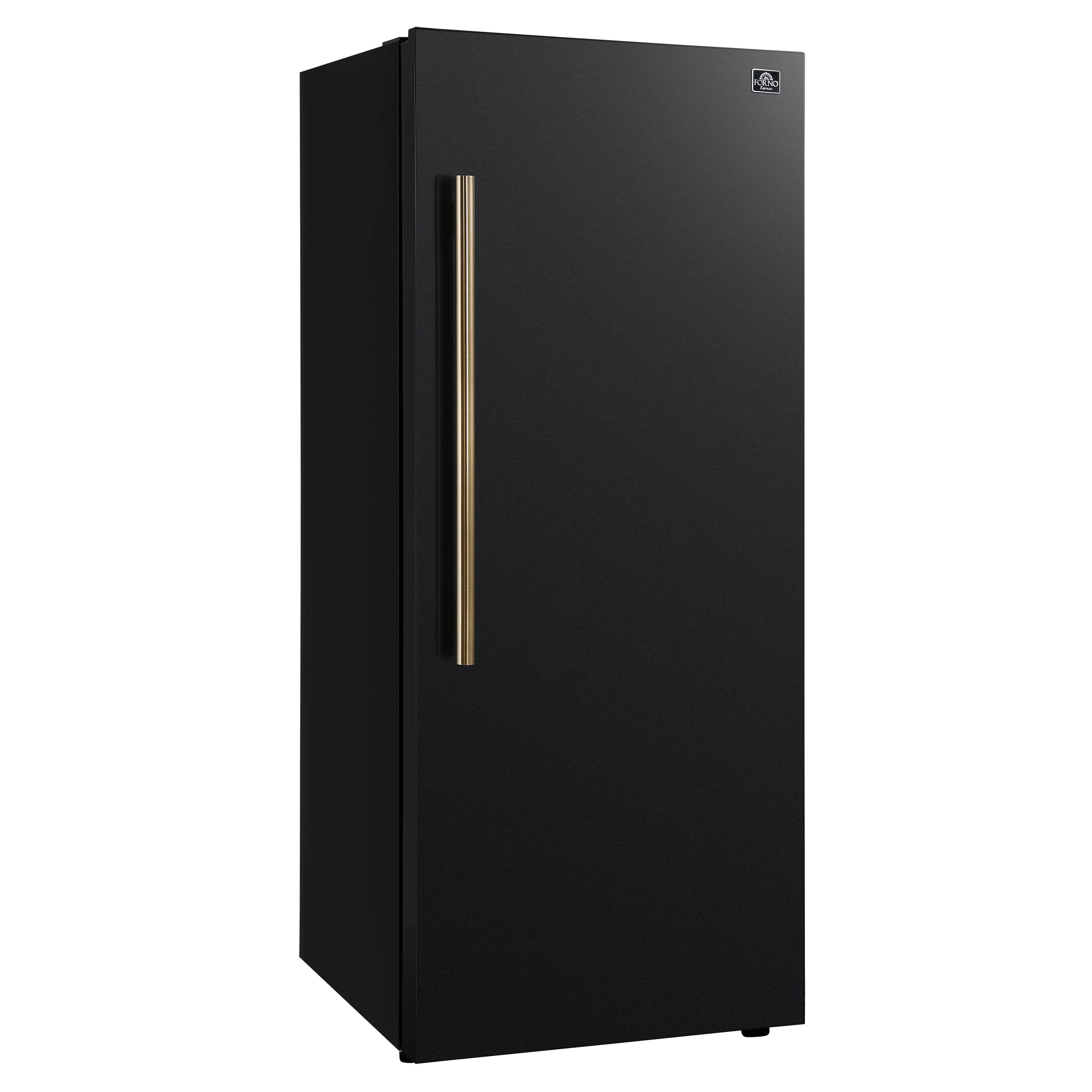 Forno Maderno 28 in. 13.6 cu.ft. Right Swing Black Convertible Refrigerator/Freezer with Antique Brass | FFFFD1722-28BLK-RS