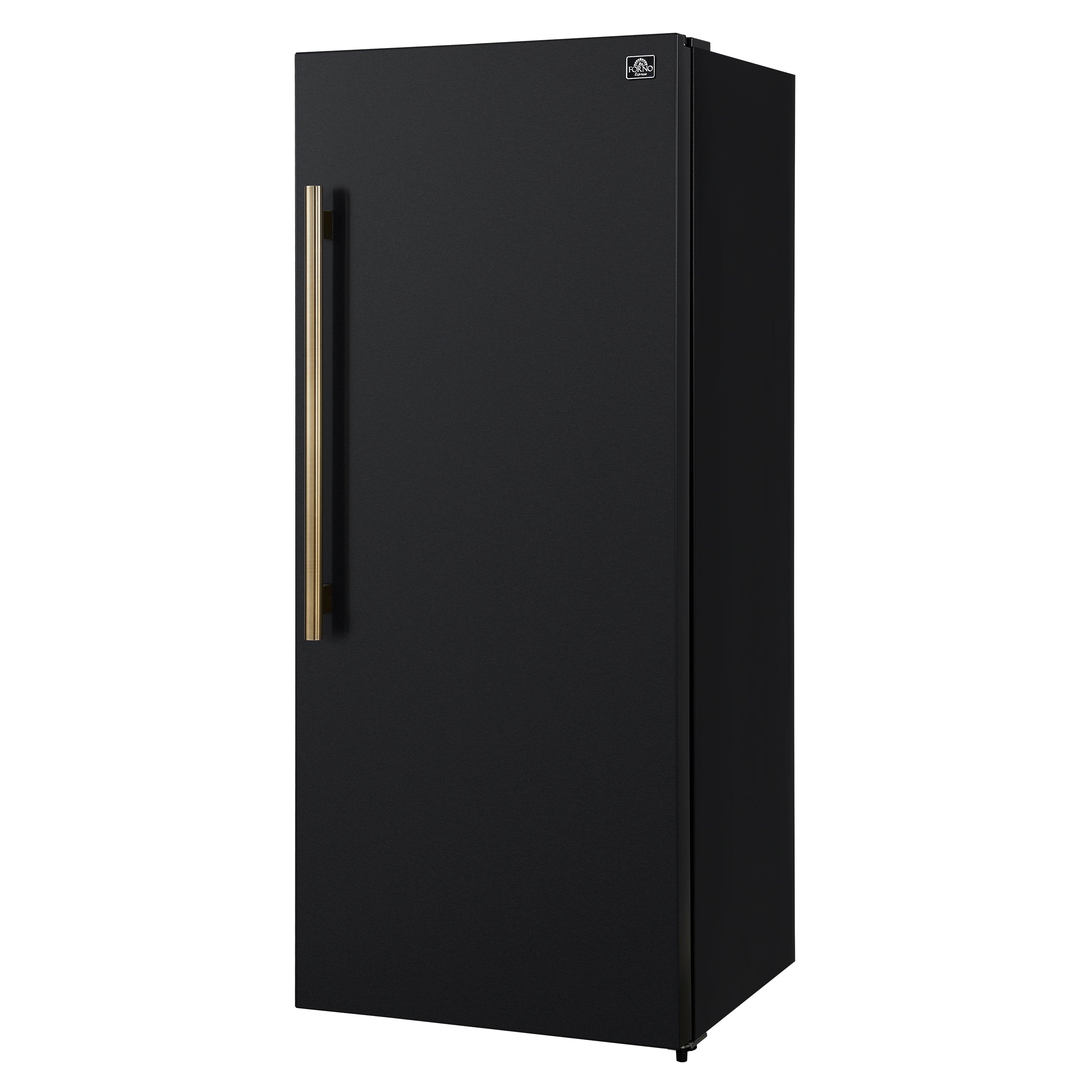 Forno Maderno 28 in. 13.6 cu.ft. Right Swing Black Convertible Refrigerator/Freezer with Antique Brass | FFFFD1722-28BLK-RS