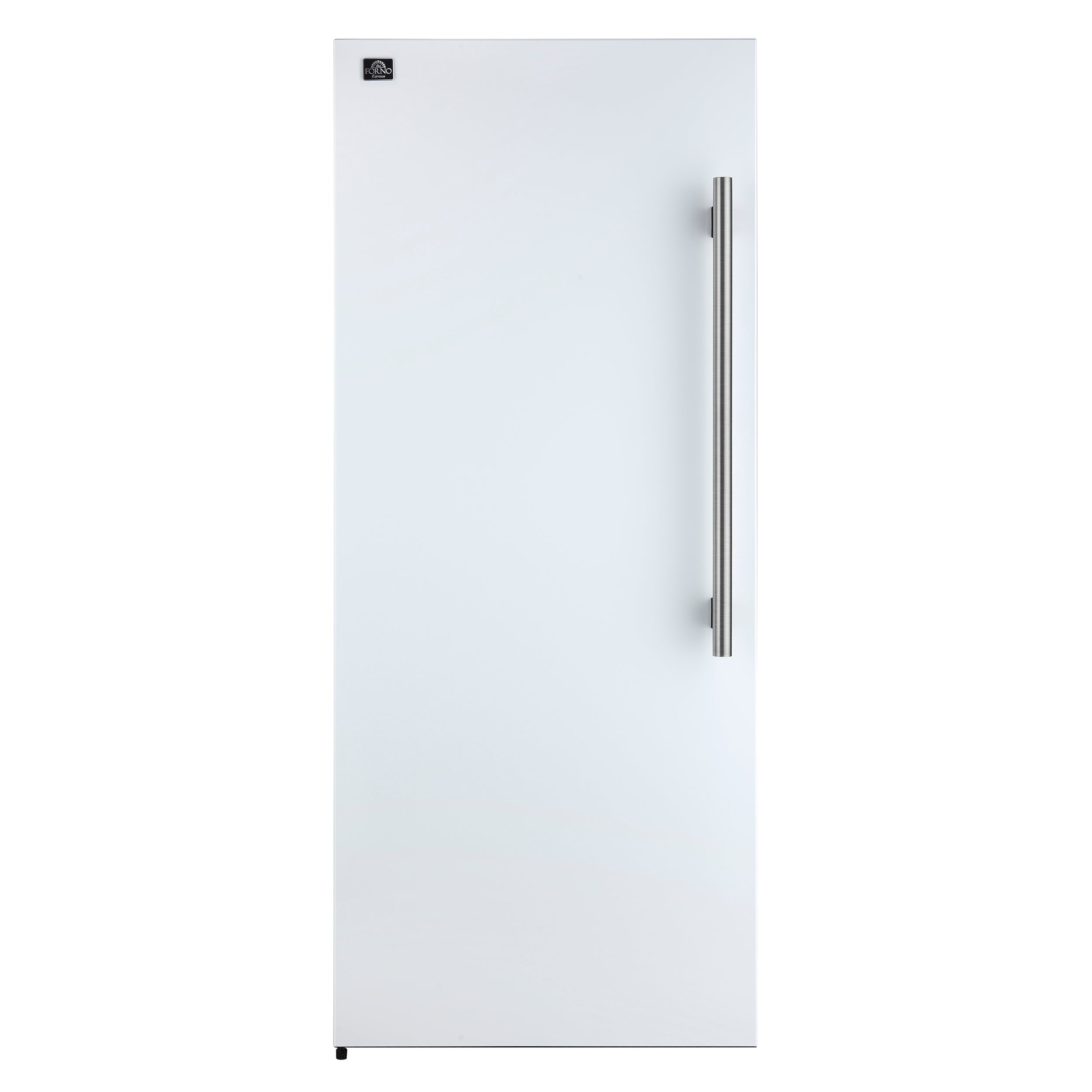 Forno Maderno 28 in. 13.6 cu.ft. Left Swing White Convertible Refrigerator/Freezer with Antique Brass | FFFFD1722-28WHT-LS