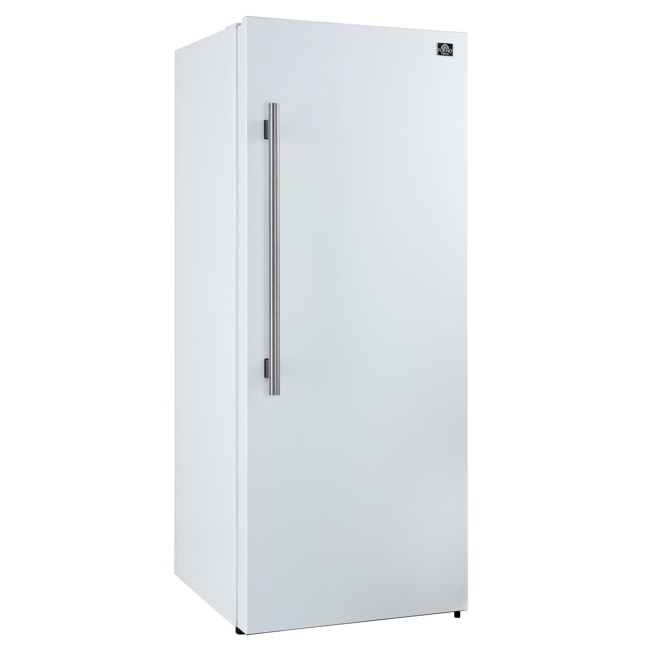 Forno Maderno 28 in. 13.6 cu.ft. Right Swing White Convertible Refrigerator/Freezer with Antique Brass | FFFFD1722-28WHT-RS
