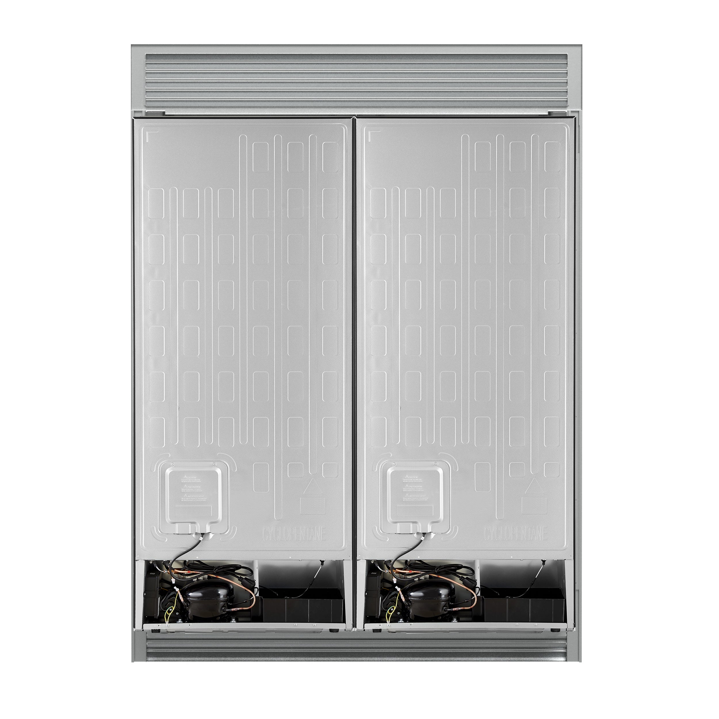 Forno Maderno 60 in. 27.2 cu.ft. Black Built-In Convertible Refrigerator/Freezer with Grill Trim Kit and Antique Brass Handles | FFFFD1722-60SG-BLK