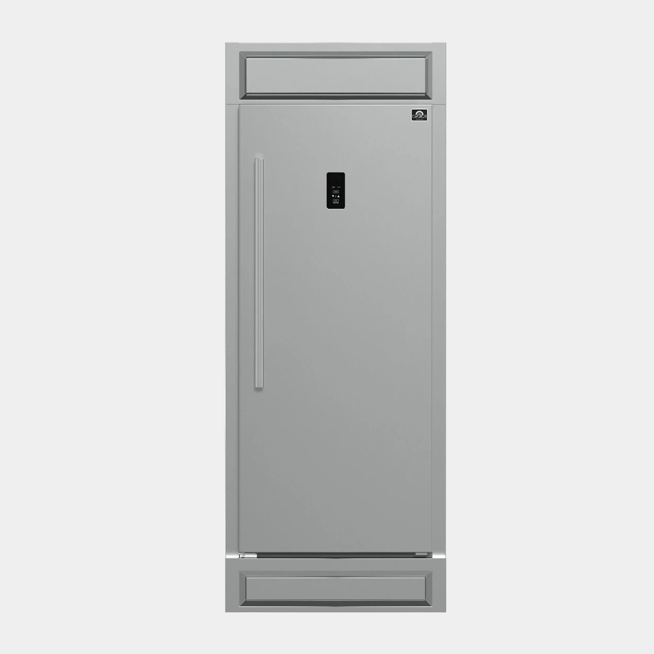 Forno Fortezza 32 in. 14 cu.ft. Right Swing Stainless Steel Built-In Convertible Refrigerator/Freezer with Digital Controls and Modern Trim Kit | FFFFD1738-32RMG