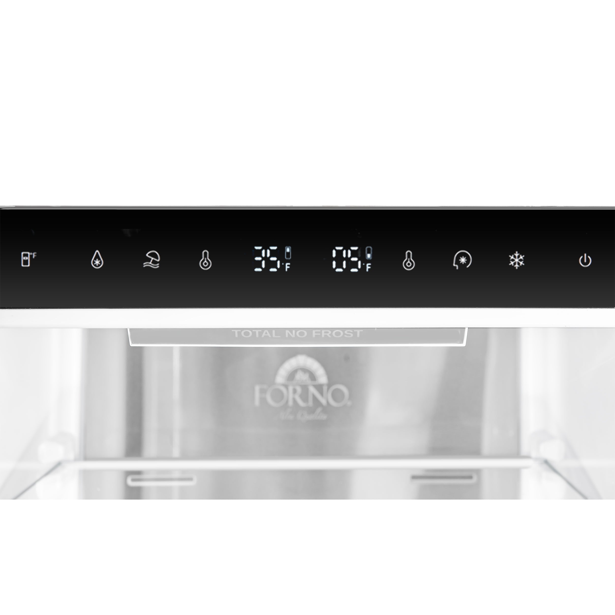 Forno Custodia 48 in. 30.6 cu.ft. Black Refrigerator with Bottom Freezer, Ice Maker and Antique Brass Handles | FFFFD1766-48BLK