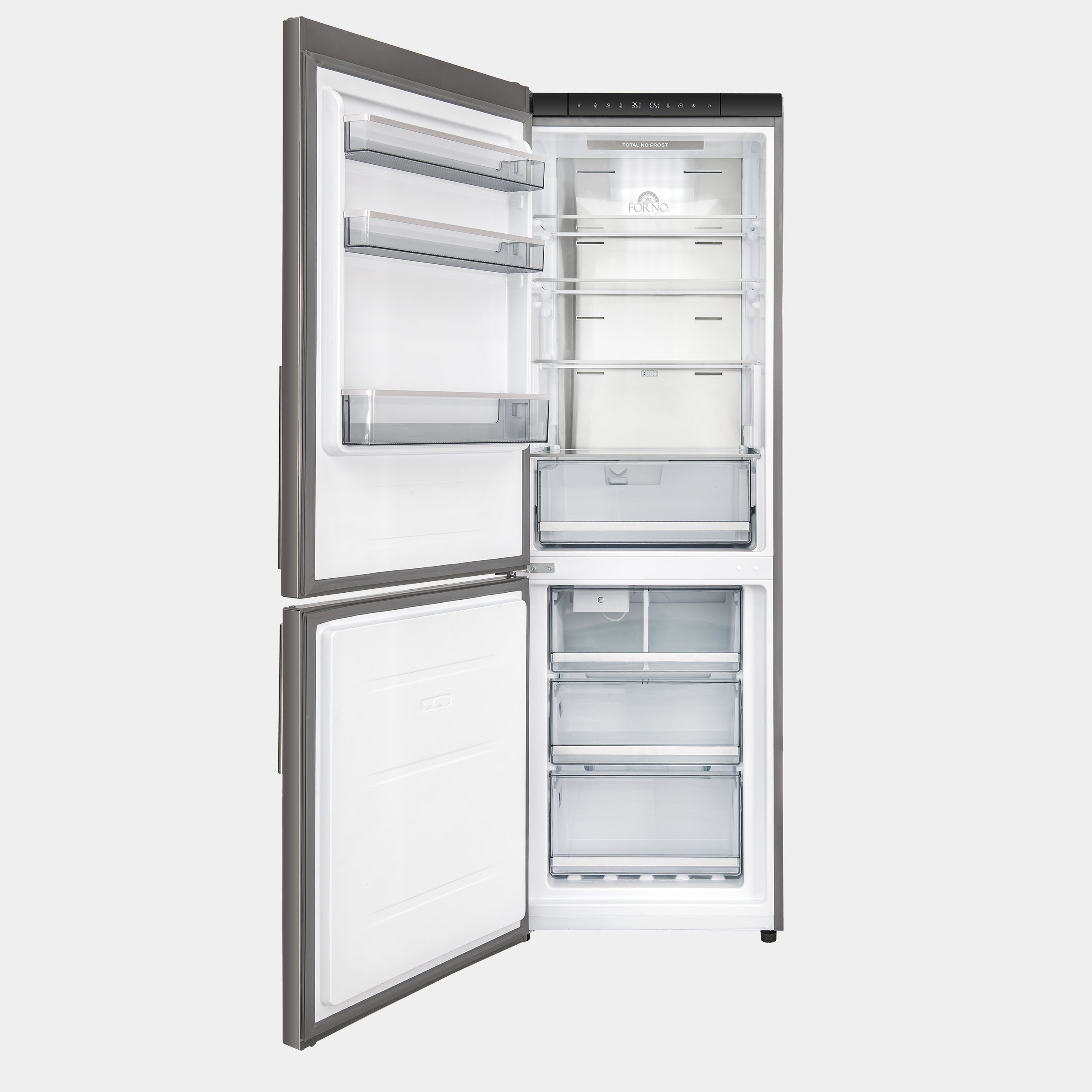 Forno Custodia 24 in. 10.3 cu.ft. Stainless Steel Left Swing Refrigerator with Bottom Freezer | FFFFD1766-24LS