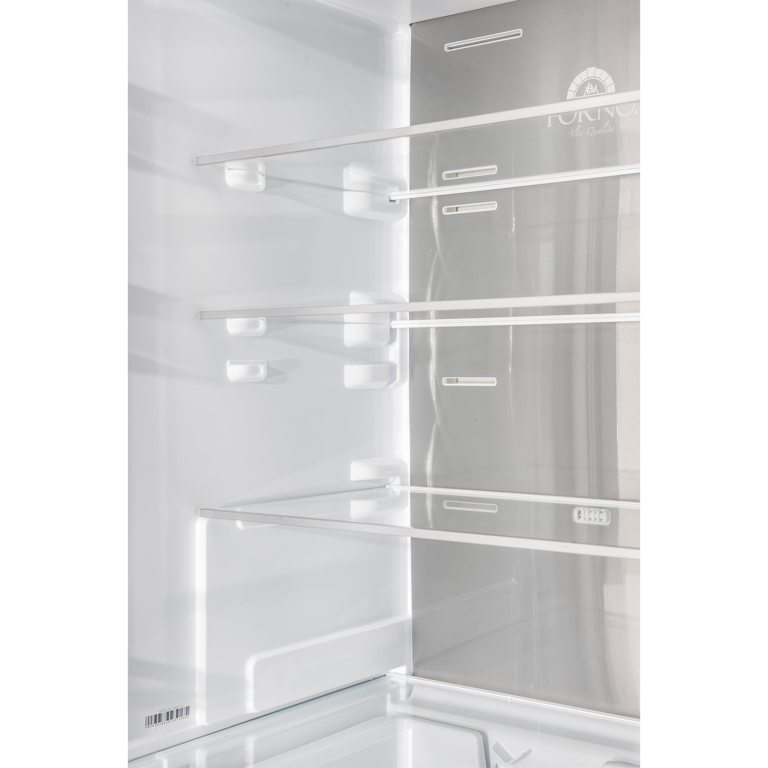 Forno Custodia 48 in. 30.6 cu.ft. White Refrigerator with Bottom Freezer, Ice Maker and Antique Brass Handles | FFFFD1766-48WHT