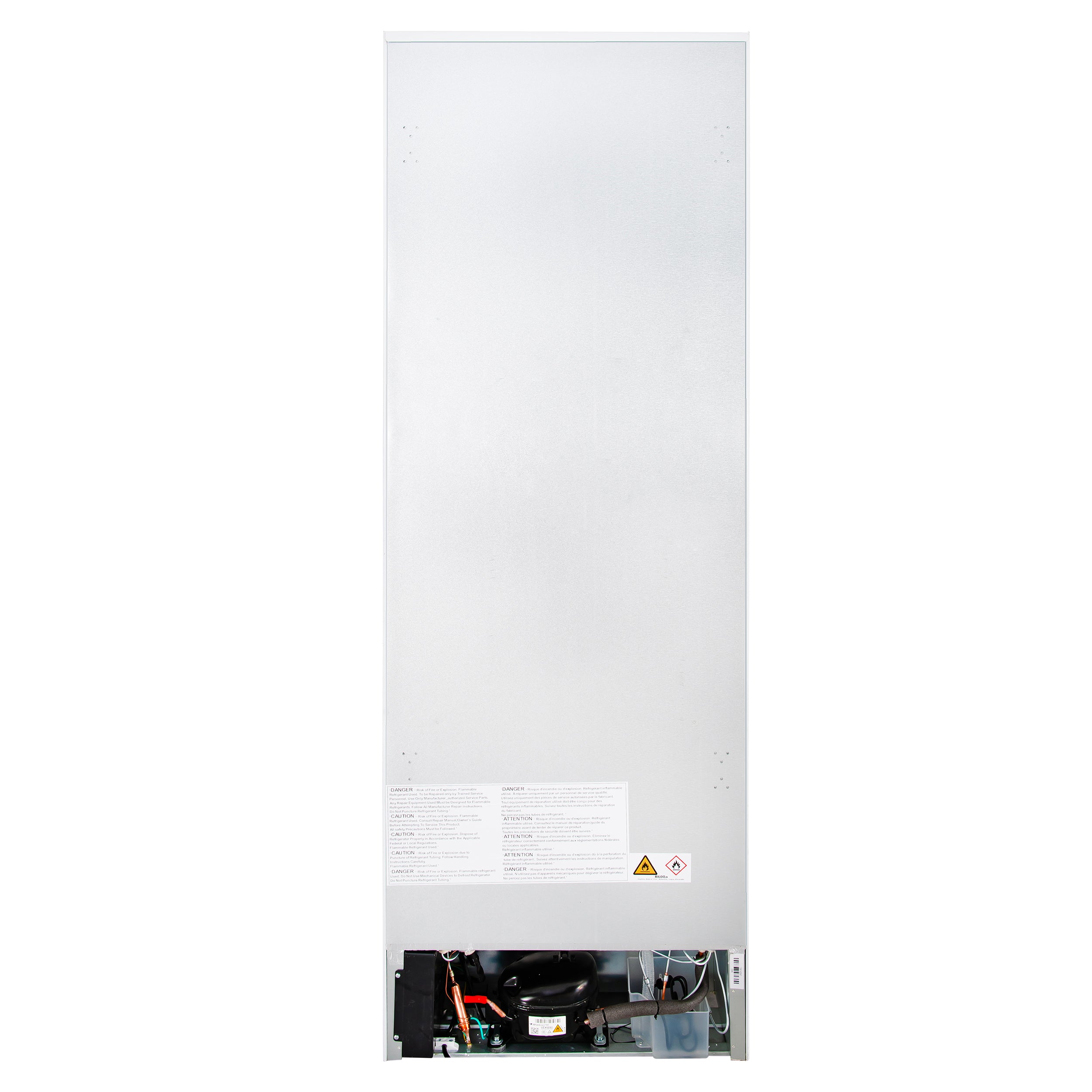 Forno Custodia 24 in. 10.3 cu.ft. White Right Swing Refrigerator with Bottom Freezer and Antique Brass handles | FFFFD1766-24WHT-RS