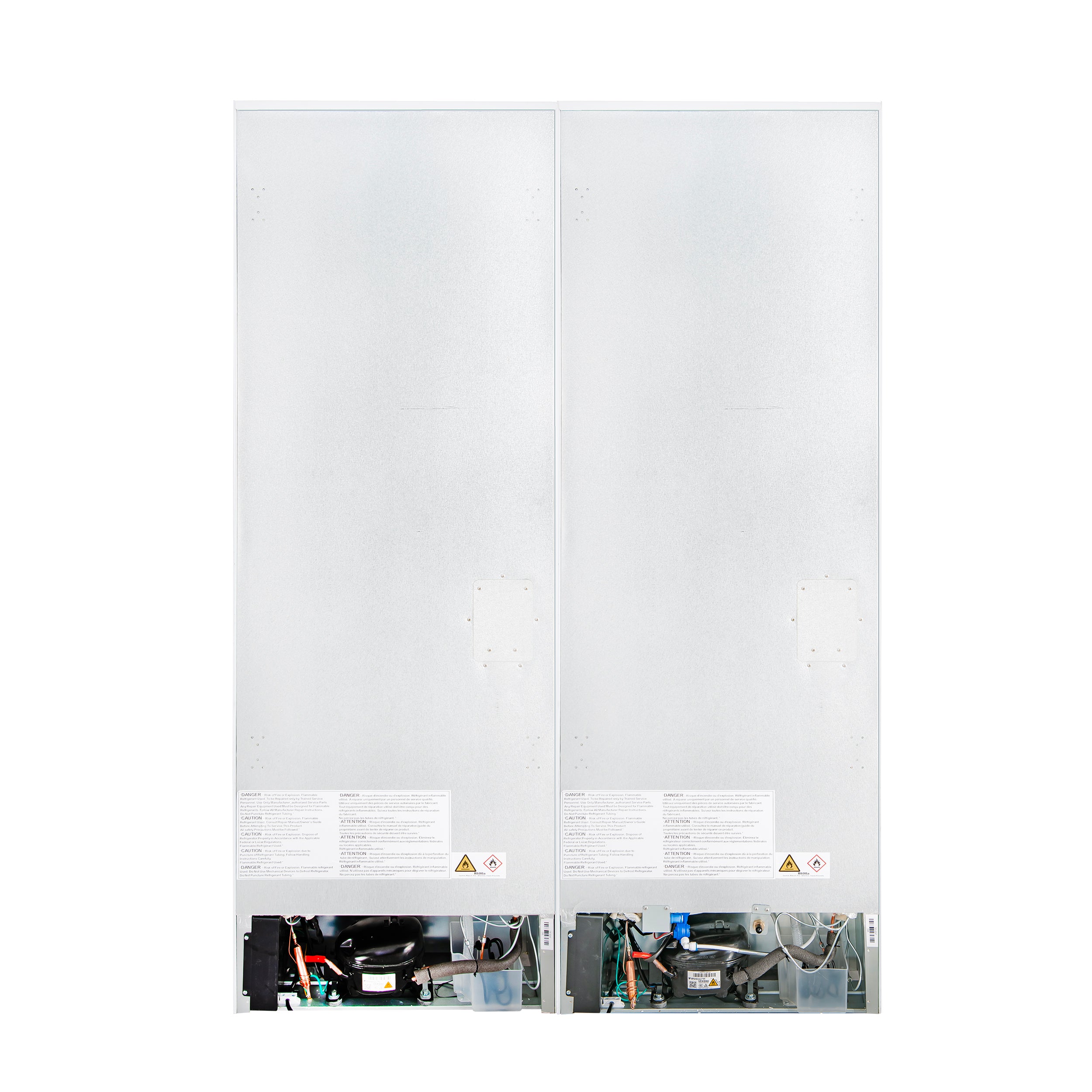 Forno Custodia 48 in. 30.6 cu.ft. White Refrigerator with Bottom Freezer, Ice Maker and Antique Brass Handles | FFFFD1766-48WHT