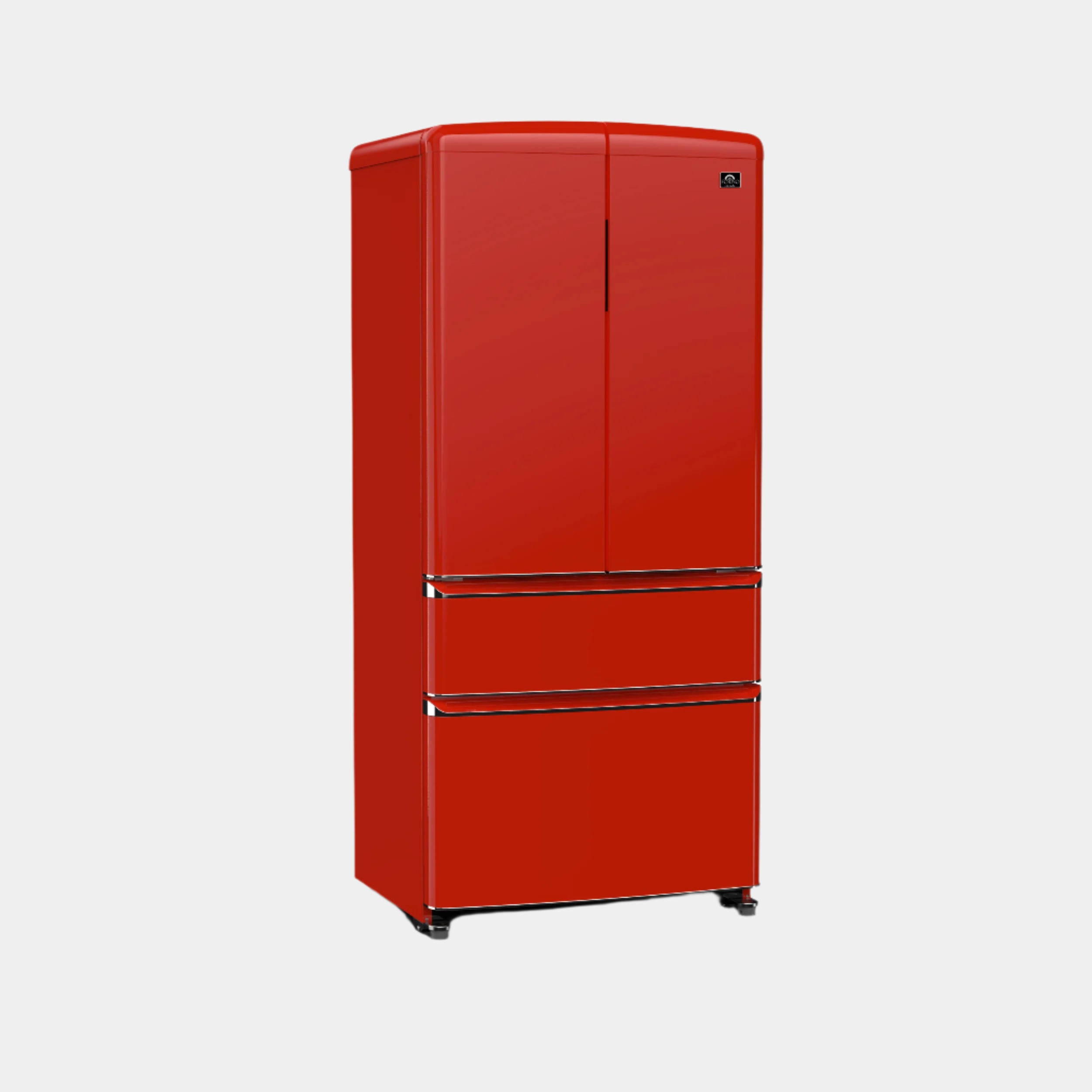 Forno Luigi 33-Inch French Door Refrigerator, 18 cu.ft, Red Finish, Handle-Free Design, ENERGY STAR Certified