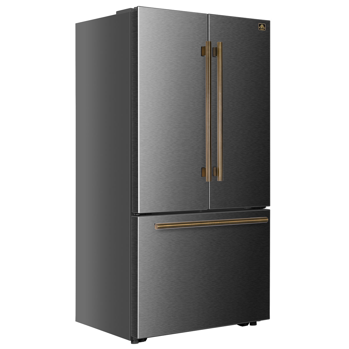 Fiorano 36" French Door Refrigerator in Black, 20.2 cf., Ice Maker, Water dispenser, Total No Frost