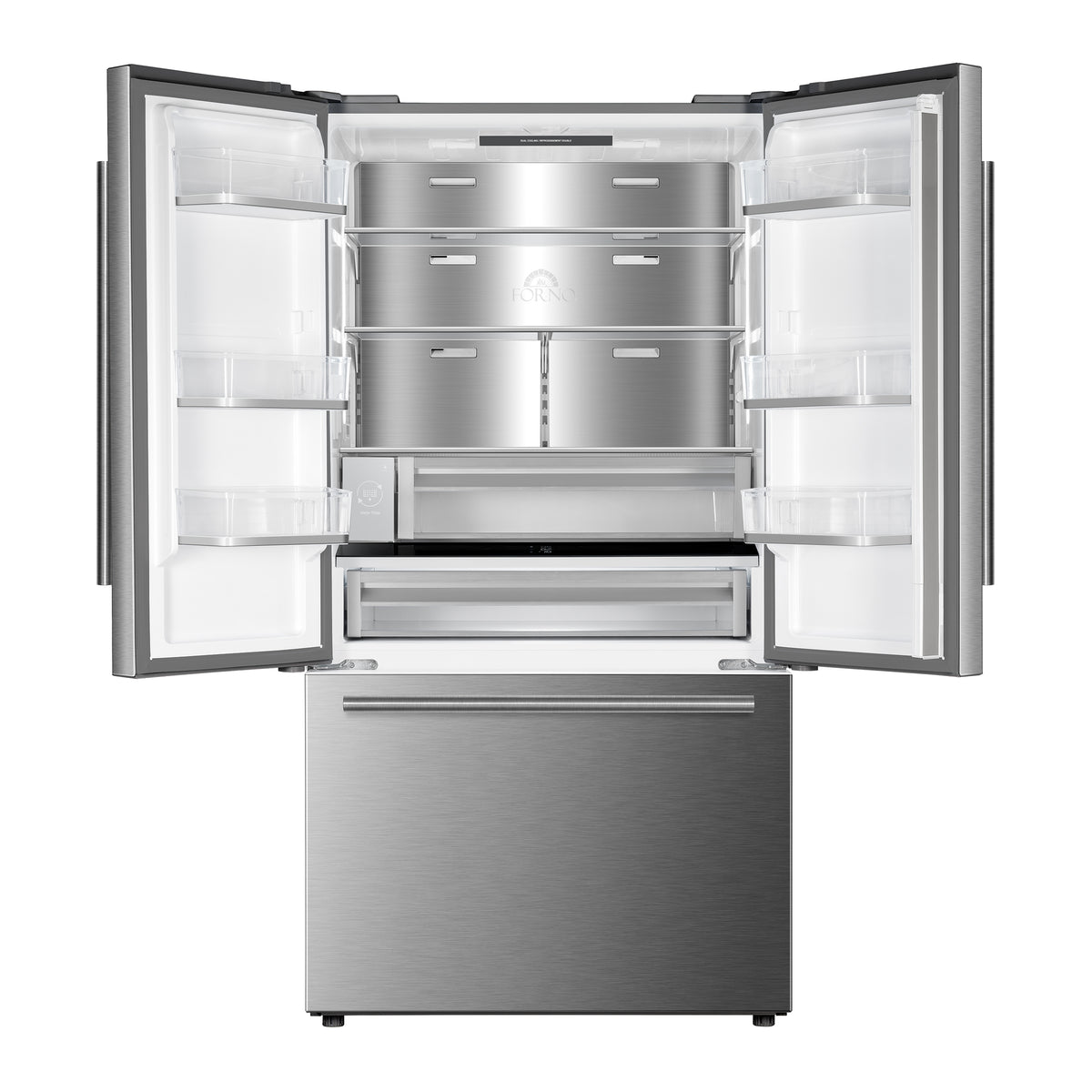 Fiorano 36" French Door Refrigerator in Stainless Steel, 20.2 cf., Ice Maker, Water dispenser, Total No Frost