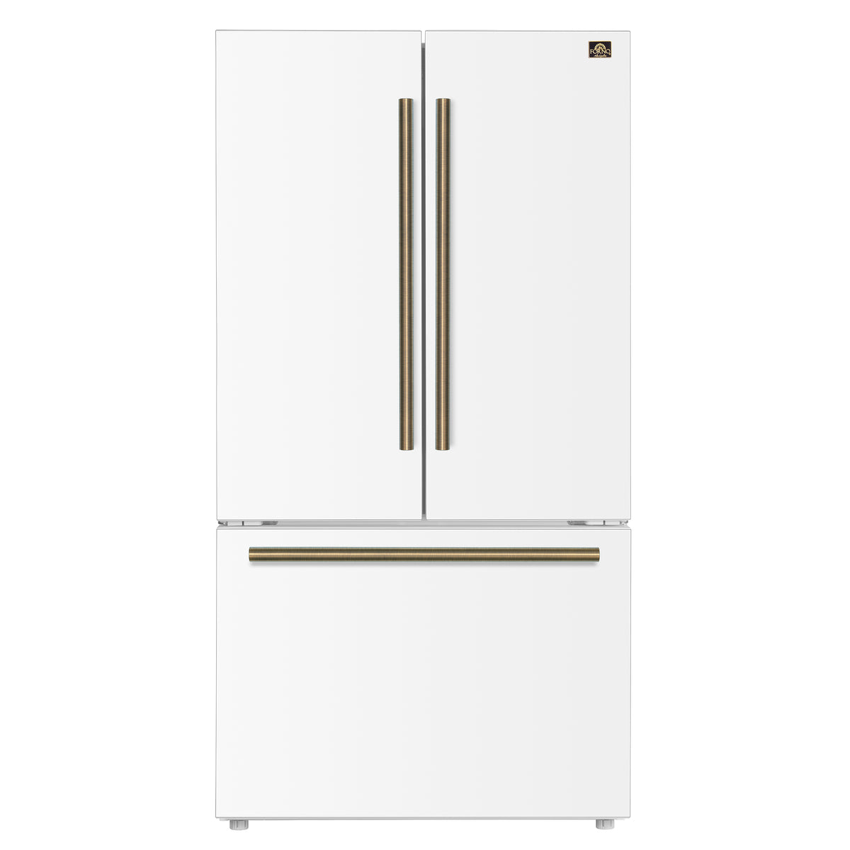 Fiorano 36" French Door Refrigerator in White, 20.2 cf., Ice Maker, Water dispenser, Total No Frost