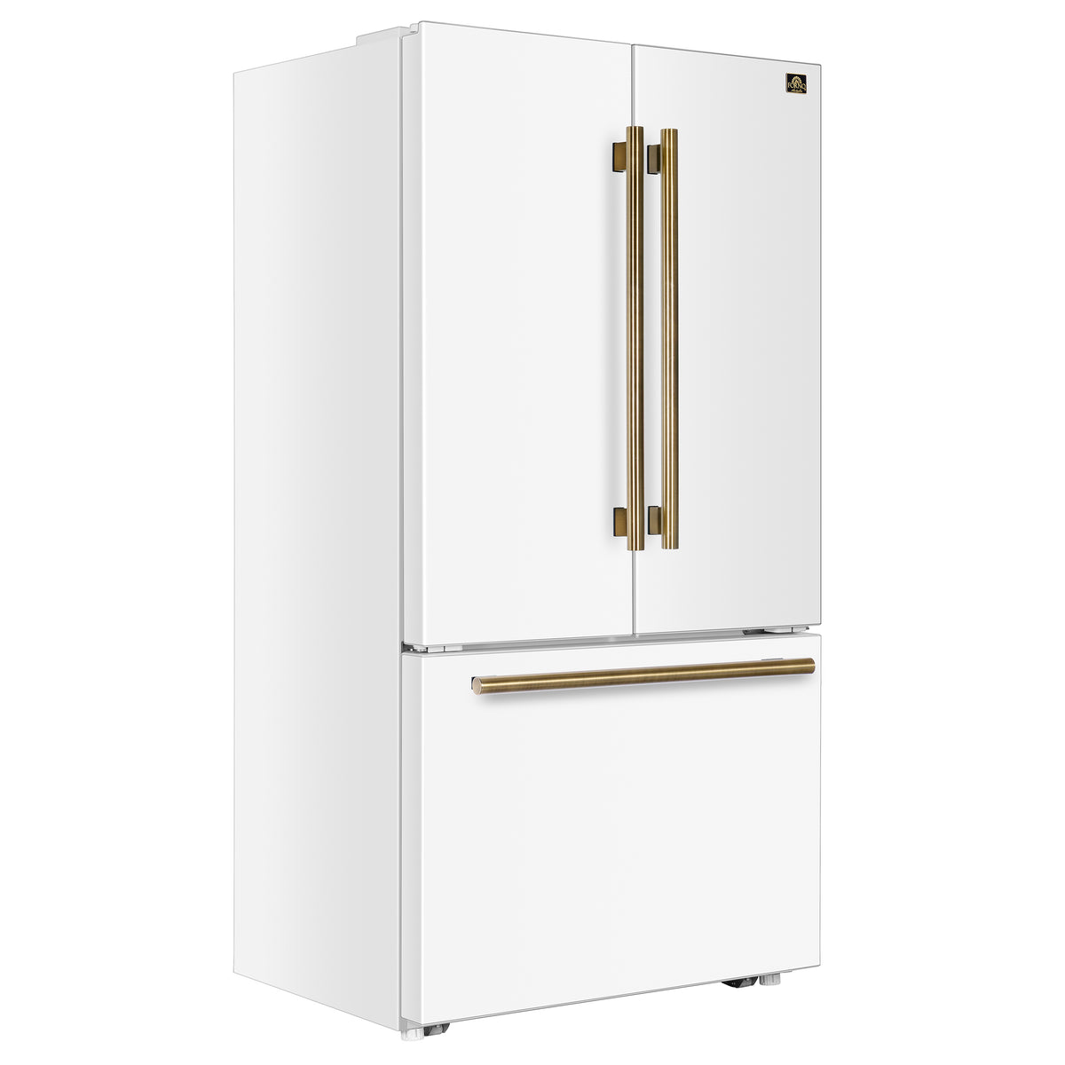 Fiorano 36" French Door Refrigerator in White, 20.2 cf., Ice Maker, Water dispenser, Total No Frost