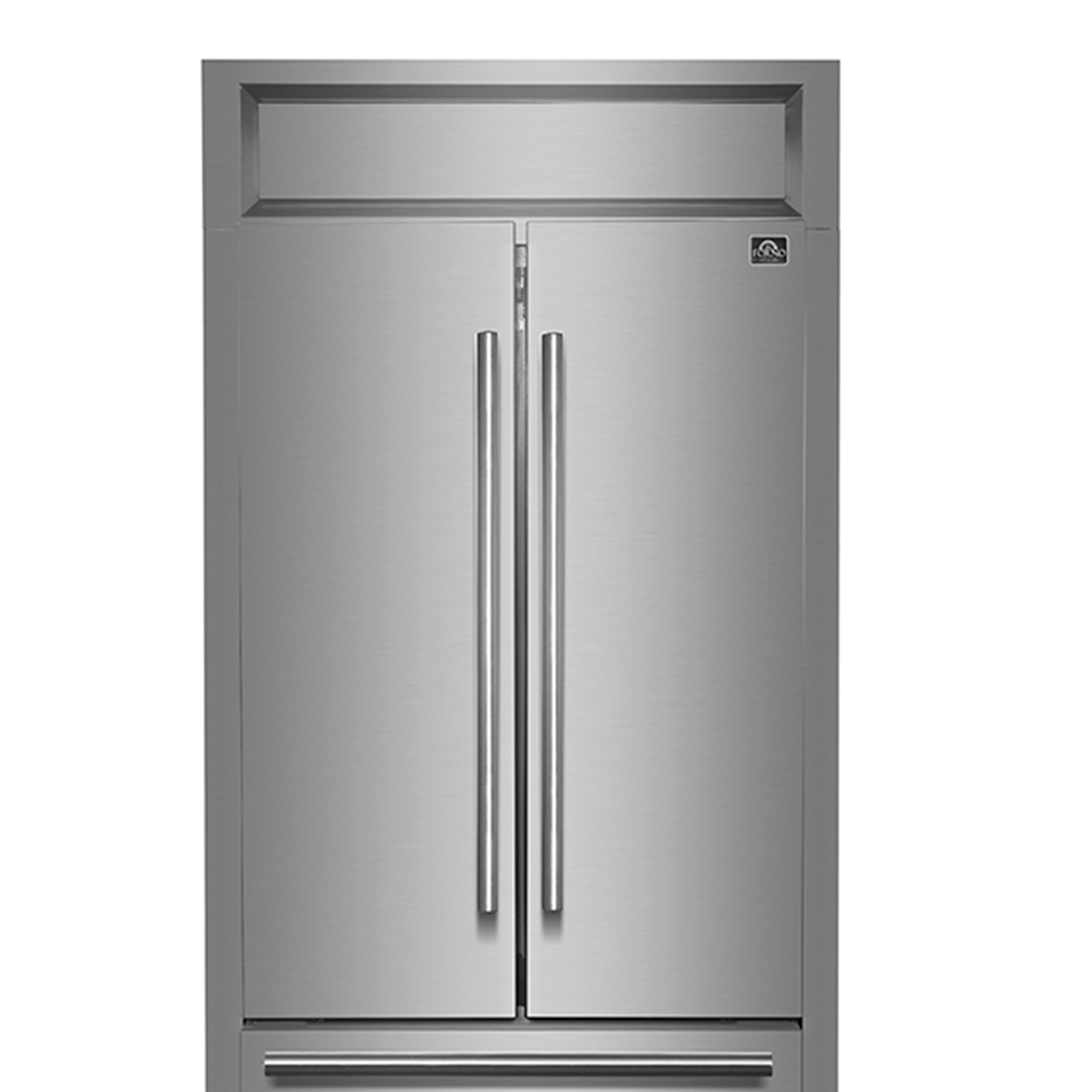Forno Gallipoli 35 in. 17.5 cu.ft. Stainless Steel Built-In French Door Refrigerator with Ice Maker and Modern Trim Kit | FFFFD1974-35MG