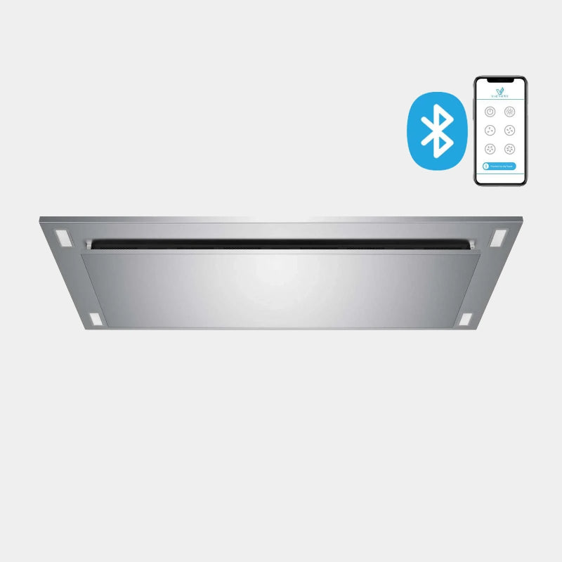 VICTORY Sunset Wireless 600 CFM Stainless Steel Flush Ceiling Mount Range Hood | SUNSET-BT-SS