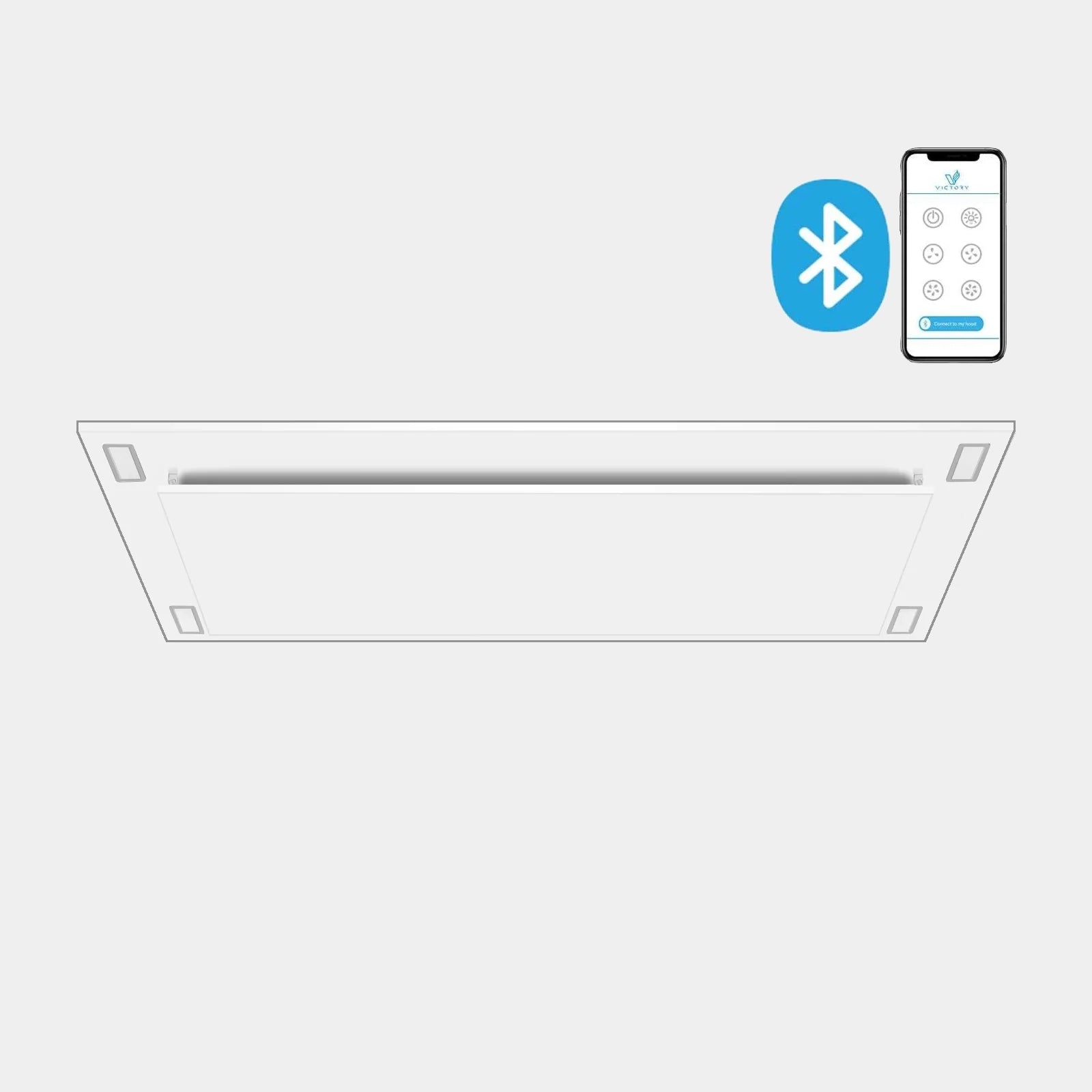 VICTORY Sunset Wireless 600 CFM White Flush Ceiling Mount Range Hood | SUNSET-BT-WH
