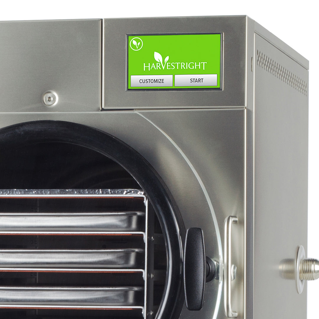 Harvest Right Small 4 Tray Stainless Steel Home Freeze Dryer with Premier Vacuum Pump and Mylar Starter Kit
