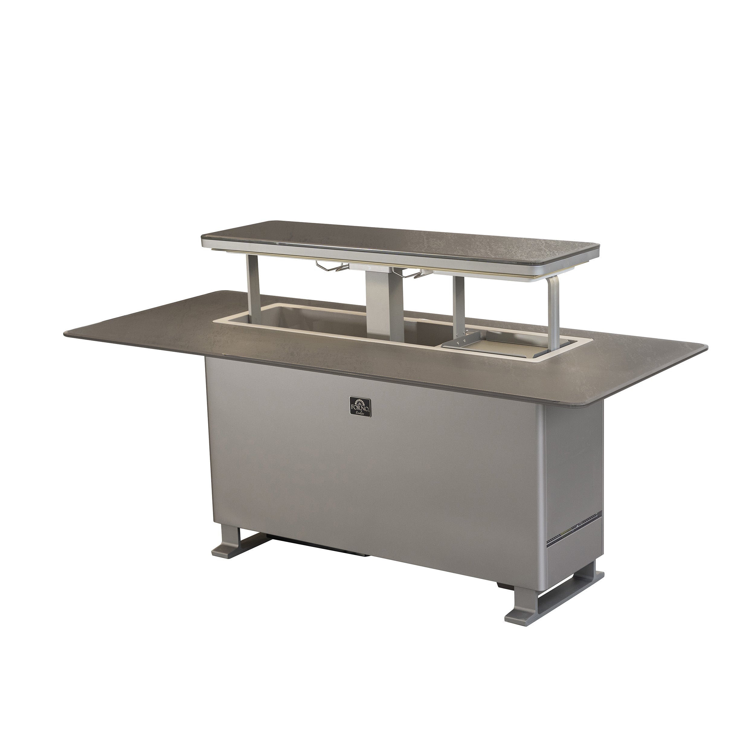 Elevato Smart Bar Table, Sandstone Black, 5.3 cu.ft fridge and freezer with Bluetooth control