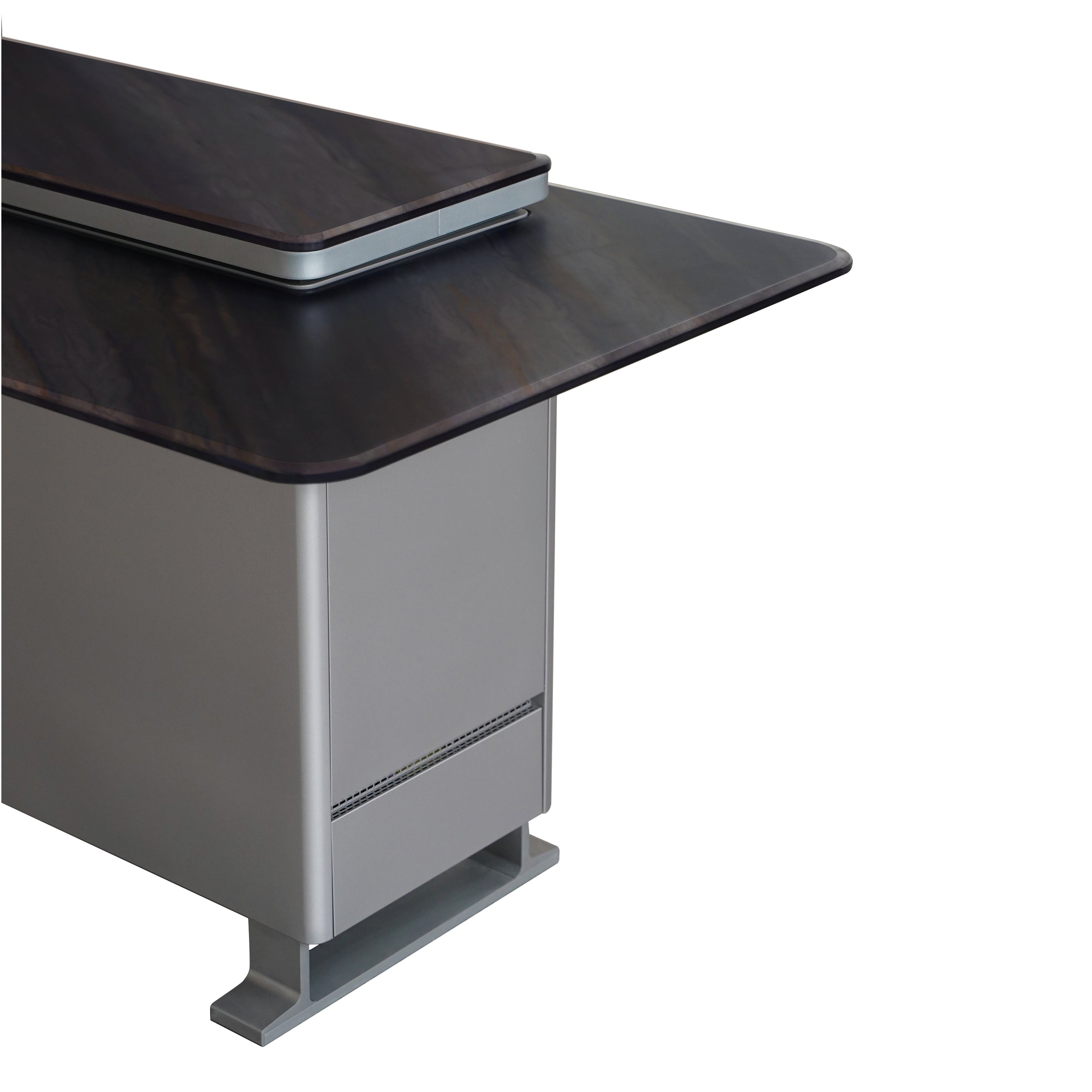 Elevato Smart Bar Table, Midnight Marble, 5.3 cu.ft fridge and freezer with Bluetooth control