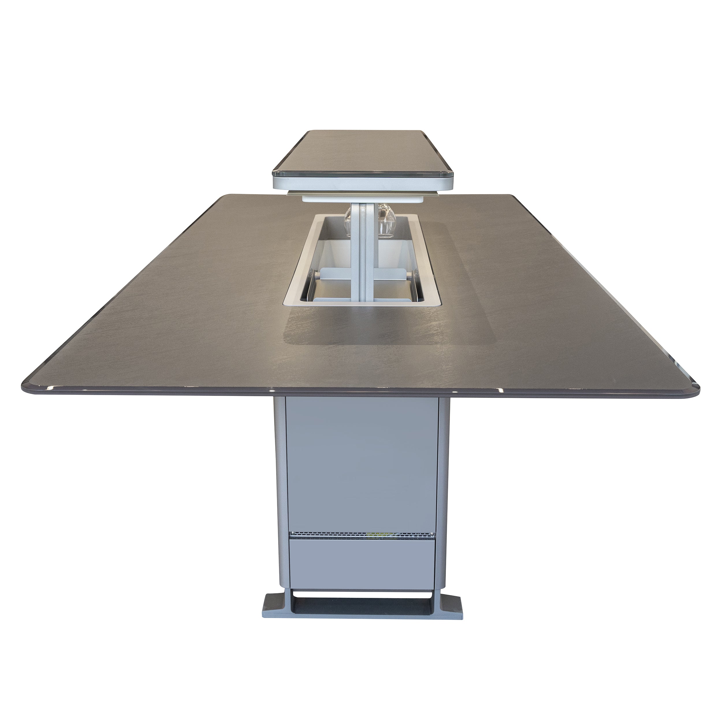 Cinetico Smart Dining Table, Sandstone Black, 5.3 cu.ft fridge and freezer with Bluetooth control