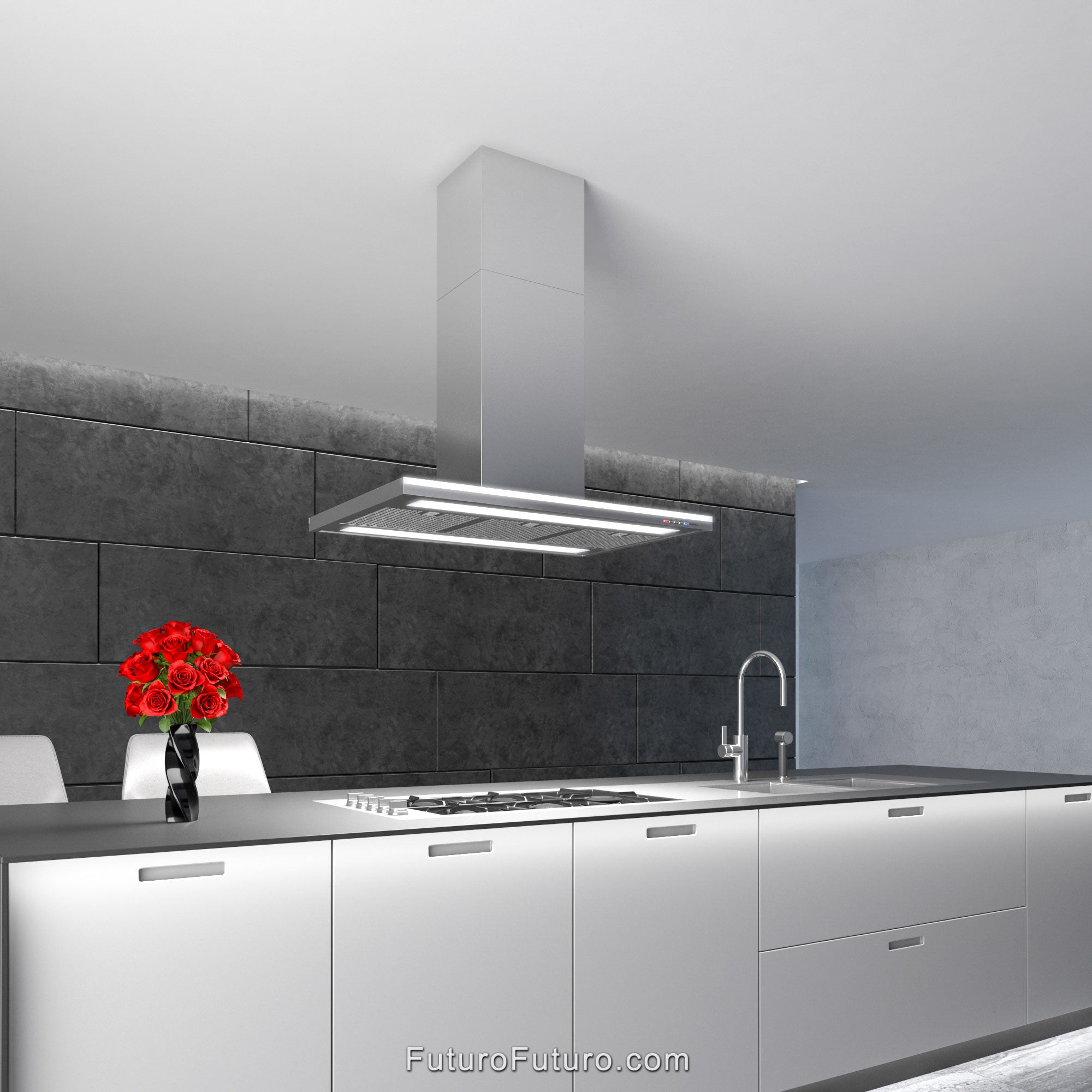 Futuro Streamline 36 in. 940 CFM Stainless Steel Island Mount Range Hood