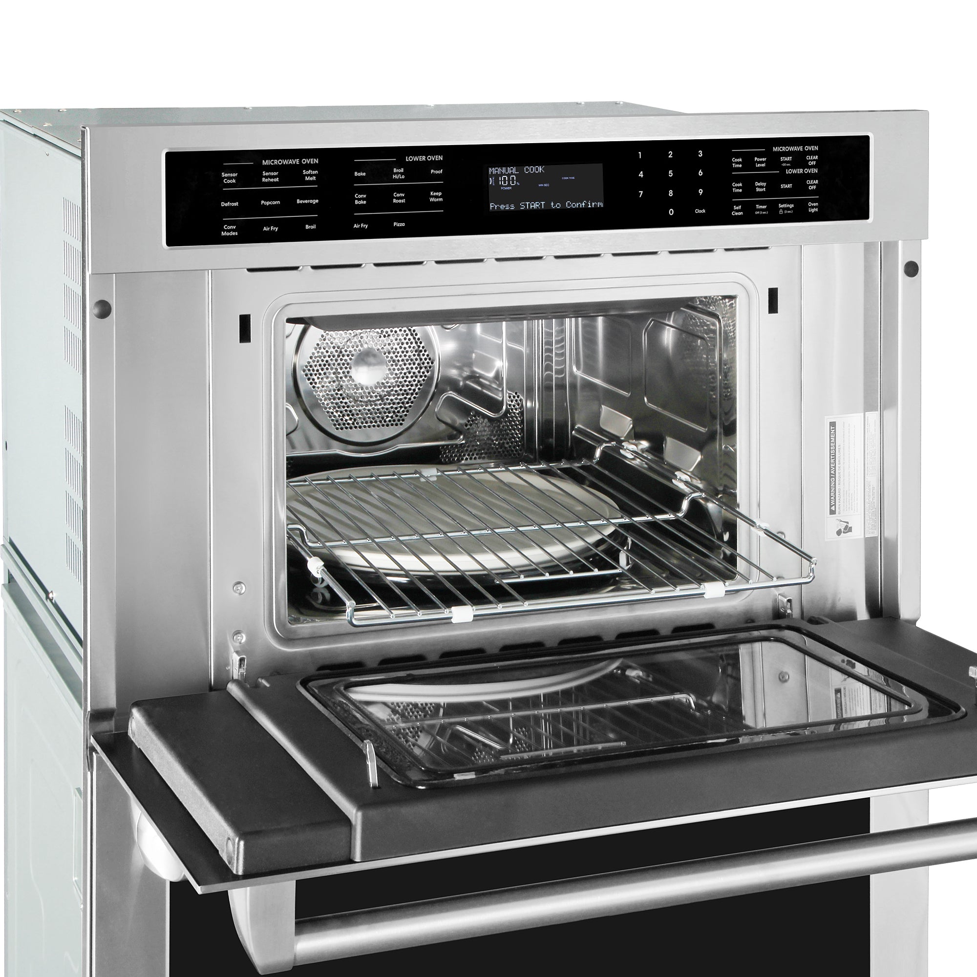 Cosmo Regal 30 in. 6.4 cu.ft. Stainless Steel Electric Combi Wall Oven amd Microwave with Air Fry | COS-WOMCR302SS