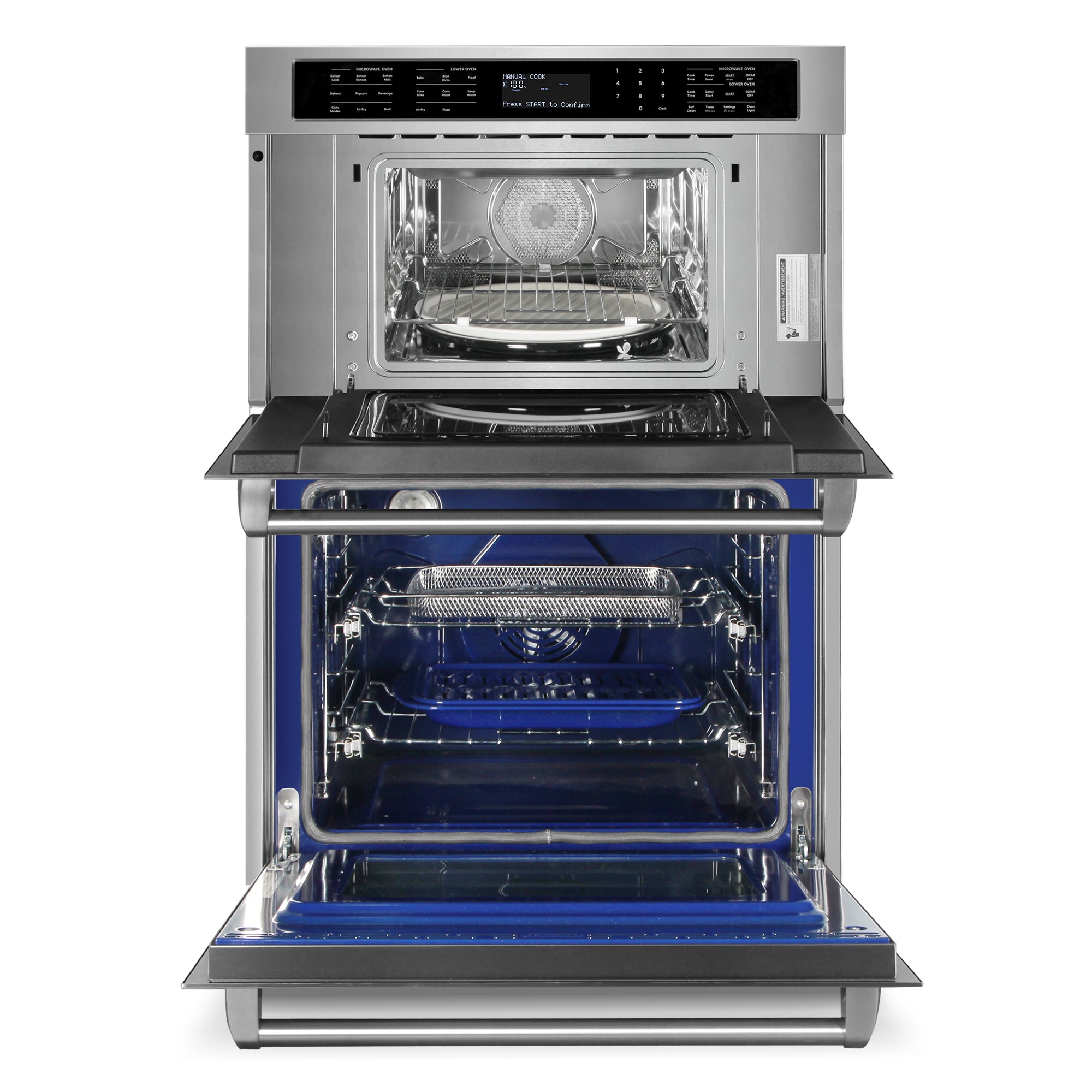 Cosmo Regal 30 in. 6.4 cu.ft. Stainless Steel Electric Combi Wall Oven amd Microwave with Air Fry | COS-WOMCR302SS