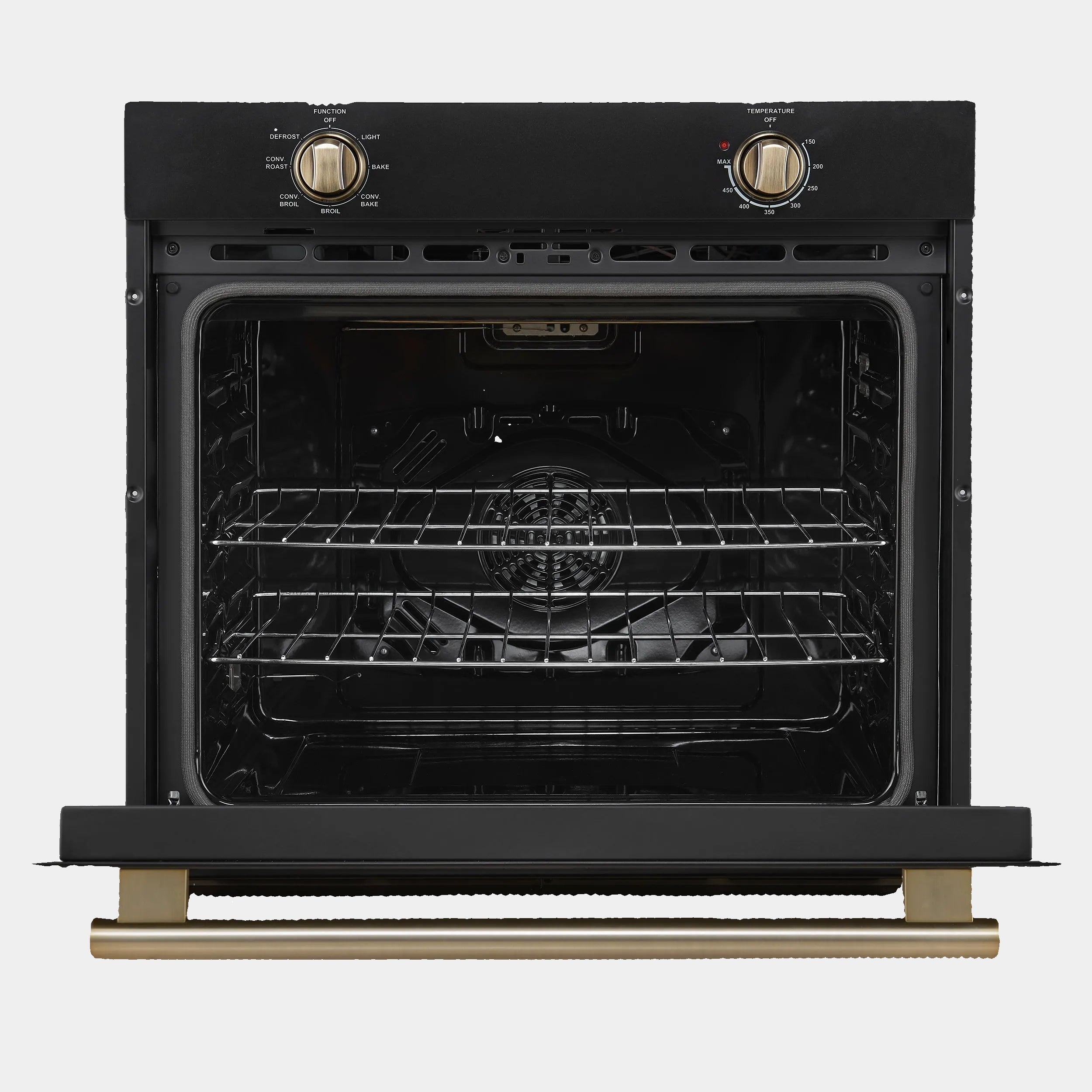 Forno Espresso Vomero 30 in. 5 cu.ft. Black Electric Wall Oven with Antique Brass Accents | FBOEL1370-30BLK