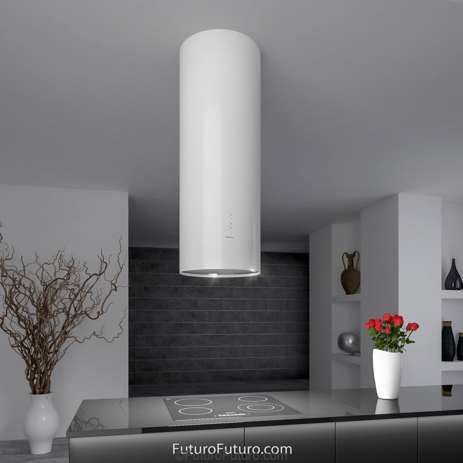 Futuro Jupiter 14 in. 940 CFM White Island Mount Range Hood | IS14JUPITER-WHT