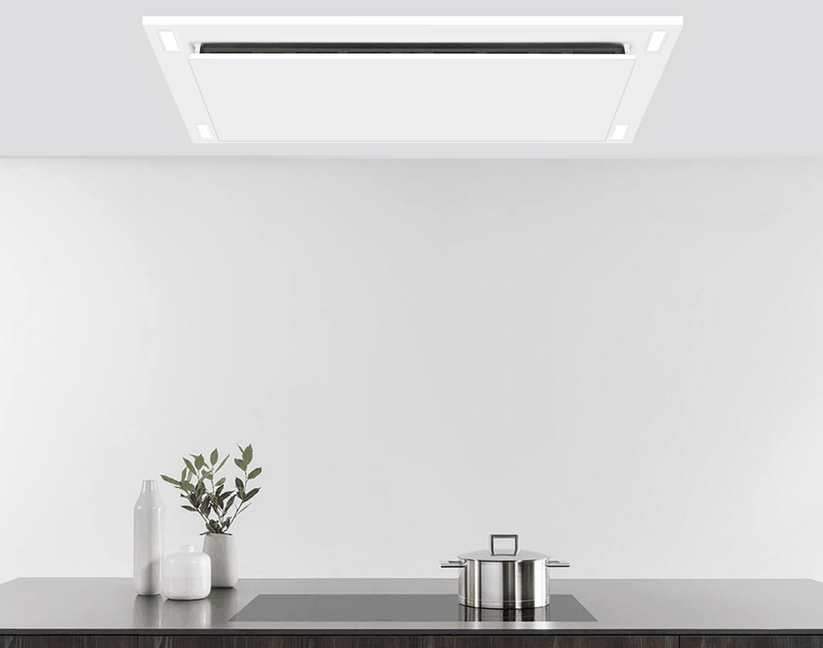 VICTORY Sunset 600 CFM White Flush Ceiling Mount Range Hood | SUNSET-WH