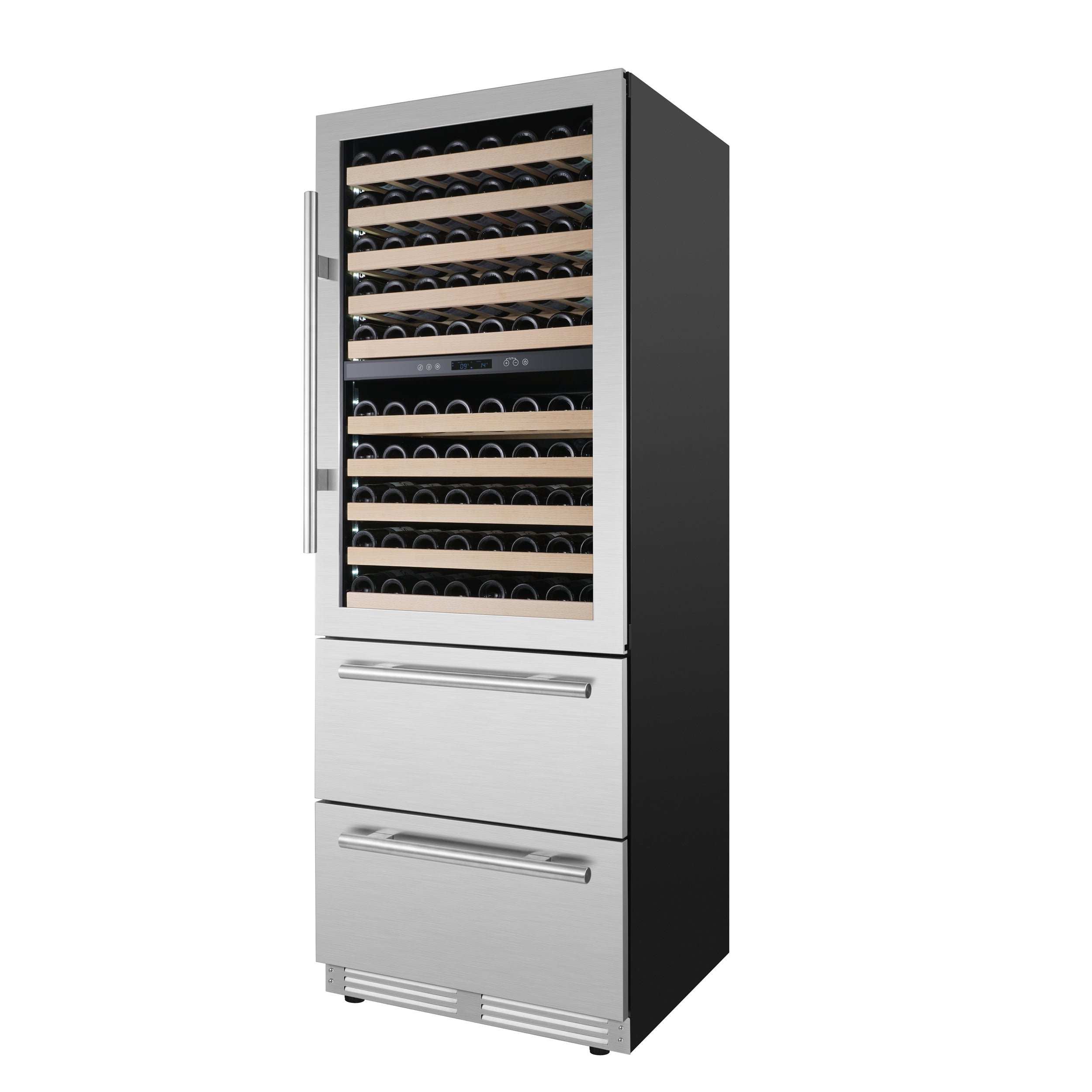 Forno Celano 30 in. 150 Bottle and 252 Can Triple Zone Wine Cooler | FWCDR6697-30S