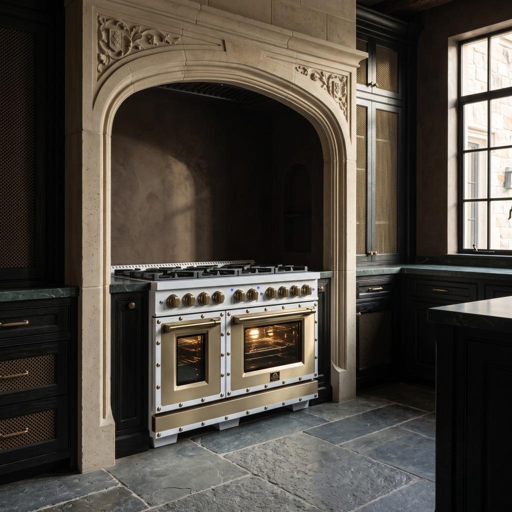 Forno Valente 48 in. 6.7 Cu.ft. White Dual Fuel Range with 8 Sealed Burners and Air Fry | FFSGS6199-48CPWHT