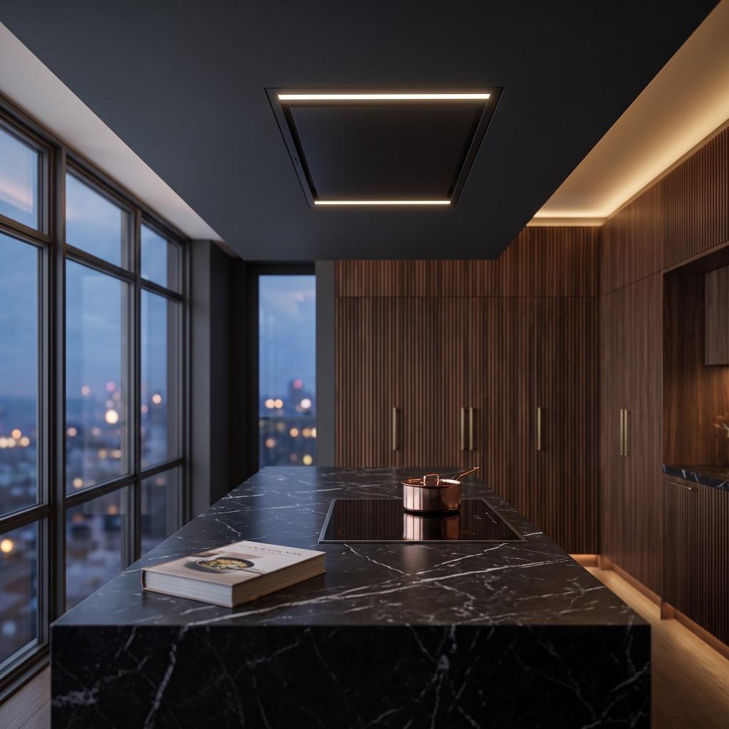 Futuro Stealth 50 in. 940 CFM Black Ceiling Mount Range Hood | IS50STEALTH-BLK