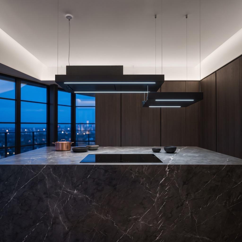 Futuro Horizon Shelf 63 in. 940 CFM Black Island Mount Range Hood | IS63HORIZON-SHELF
