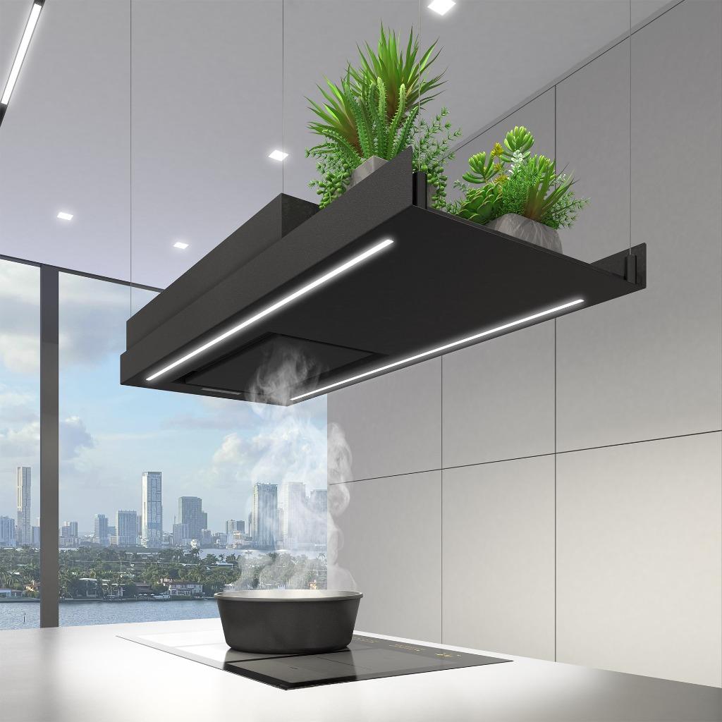 Futuro Horizon 48 in. 940 CFM Black Island Mount Range Hood | IS48HORIZON-BLK