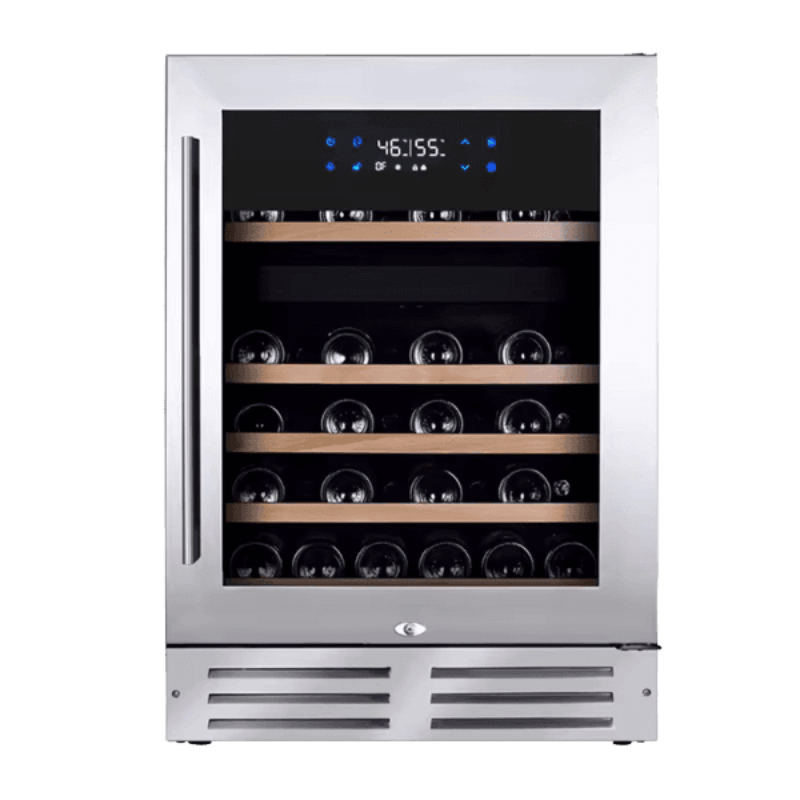 Prometheus 24" 46 Bottle Stainless Steel Built-in Dual Zone Wine Cooler